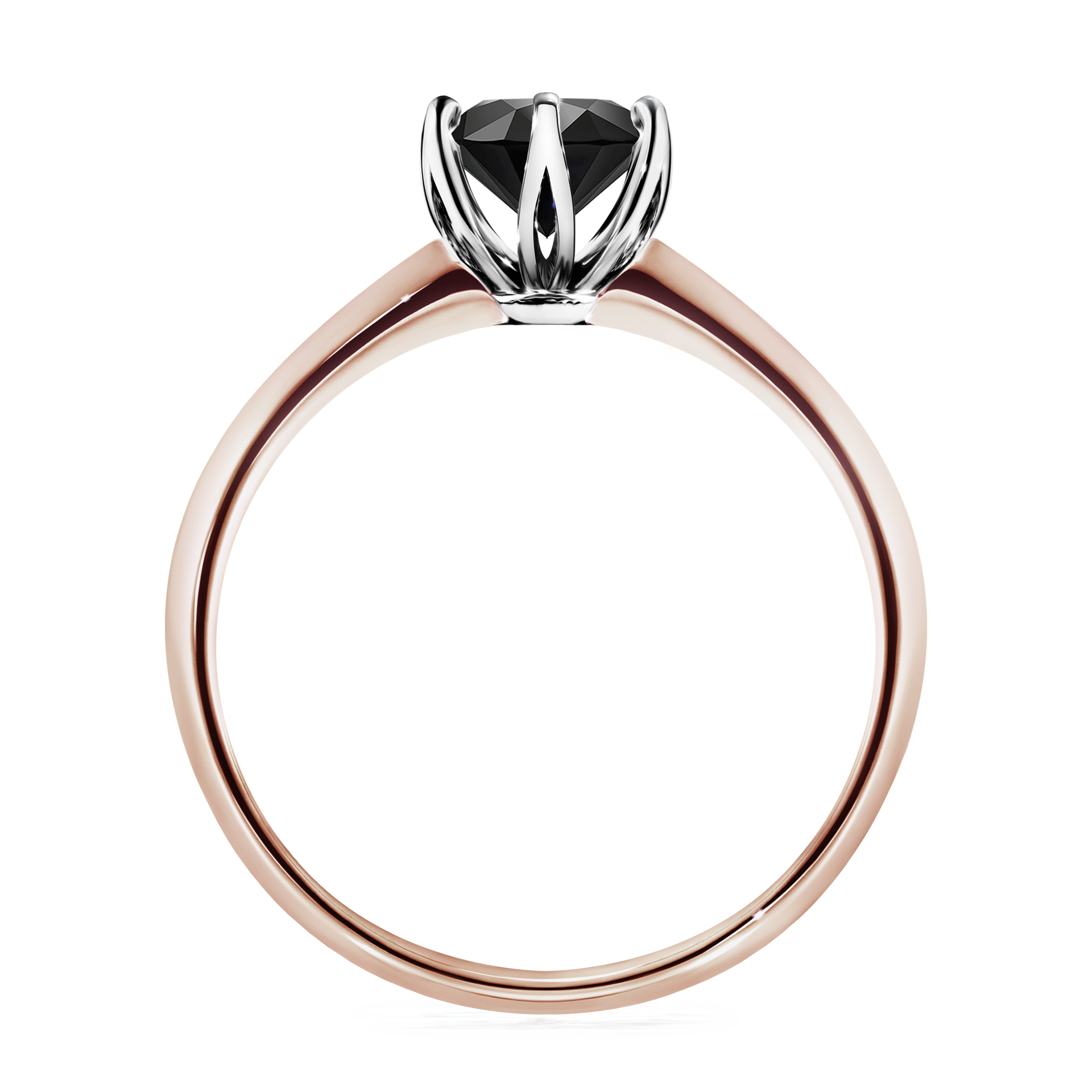 Pierścionek zaręczynowy My Daisy z różowego złota z czarnym diamentem 0,80CT
