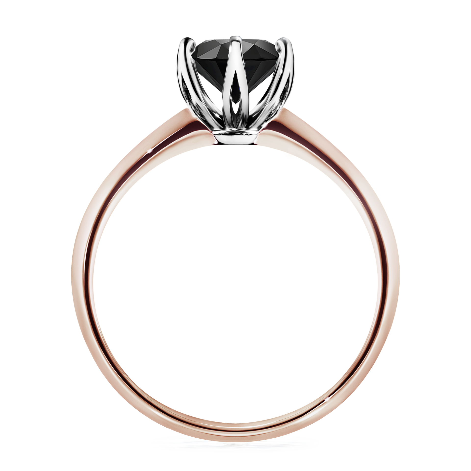 Pierścionek zaręczynowy My Daisy z różowego złota z czarnym diamentem 1,00CT