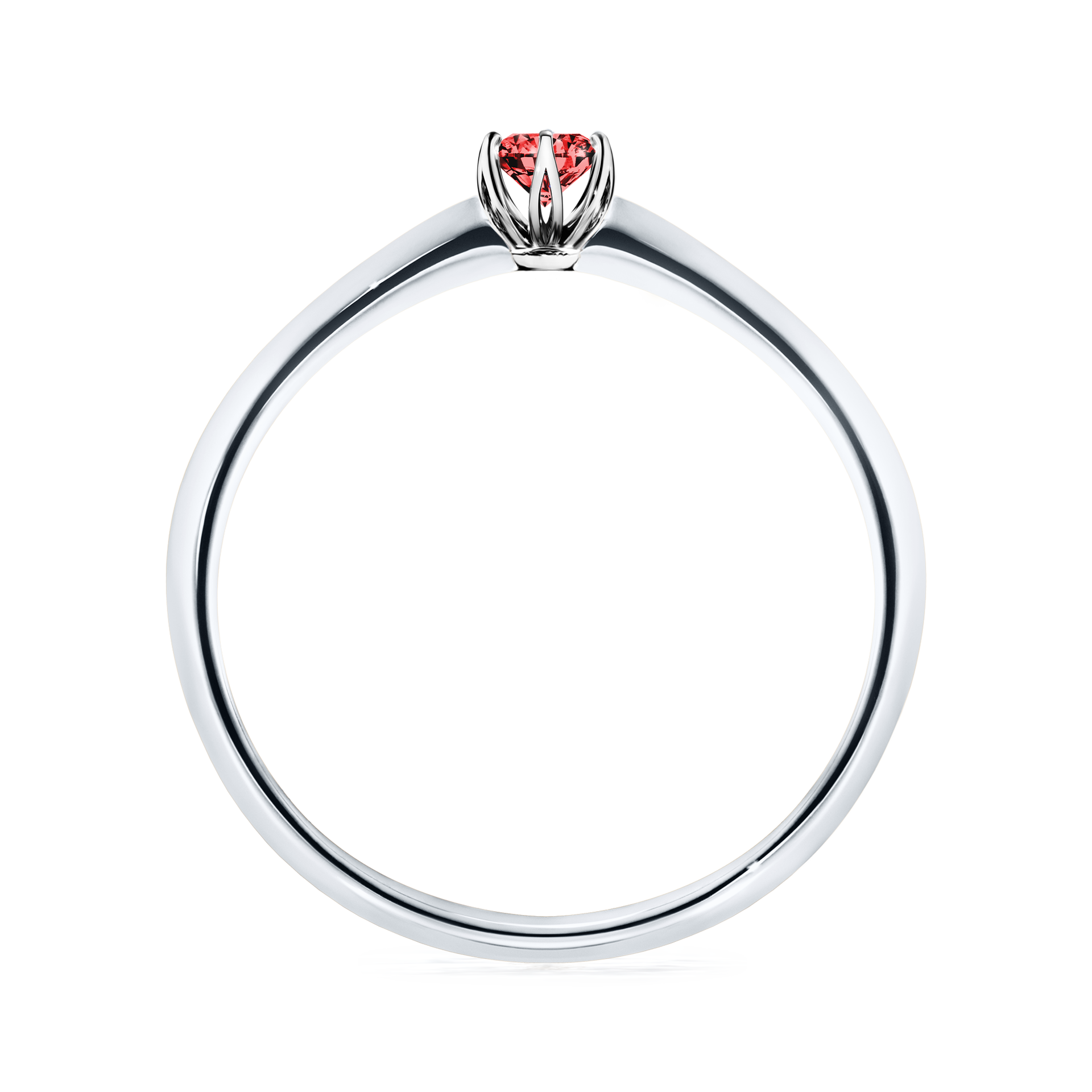 Pierścionek zaręczynowy My Daisy z białego złota z czerwonym diamentem 0,10CT