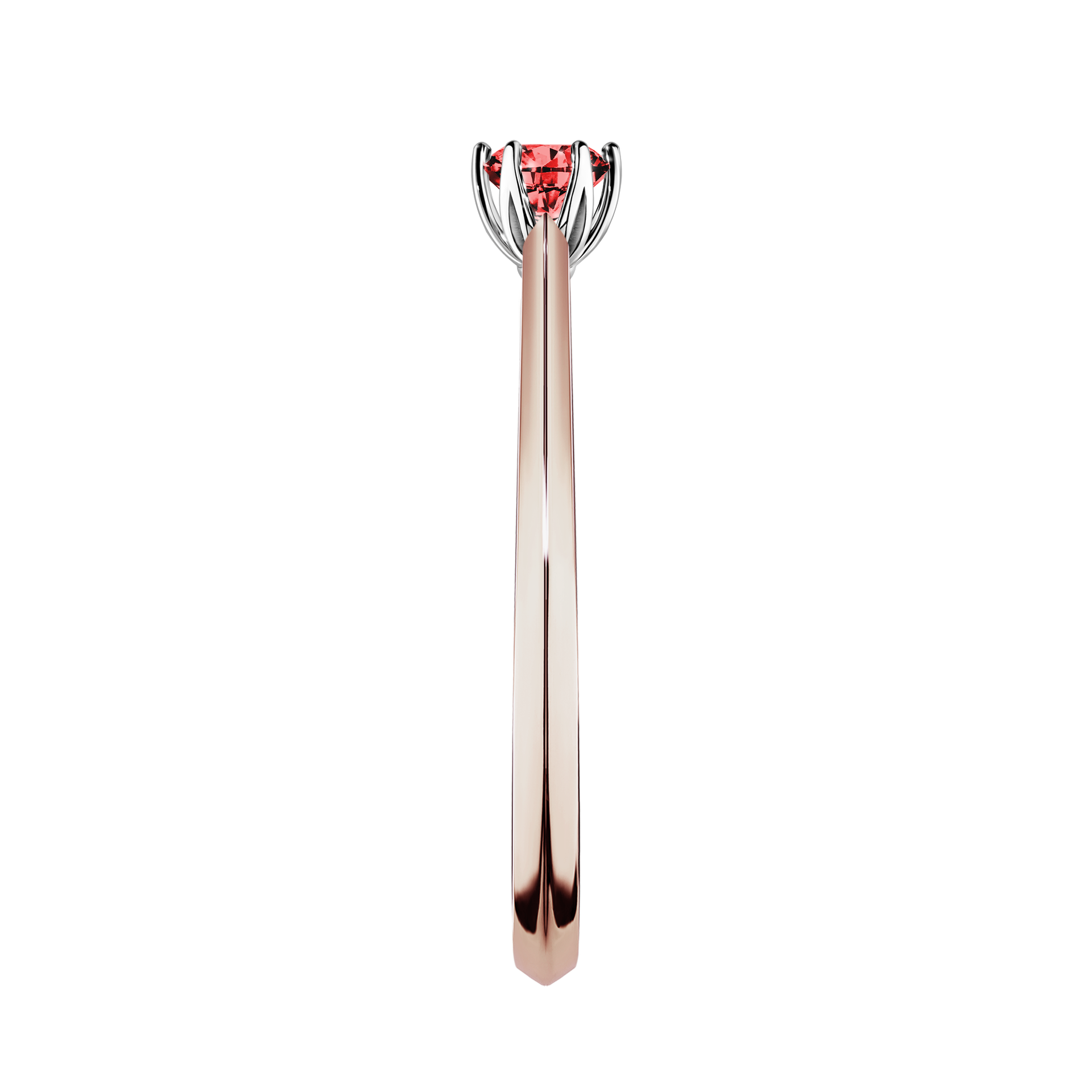 Pierścionek zaręczynowy My Daisy z różowego złota z czerwonym diamentem 0,17CT