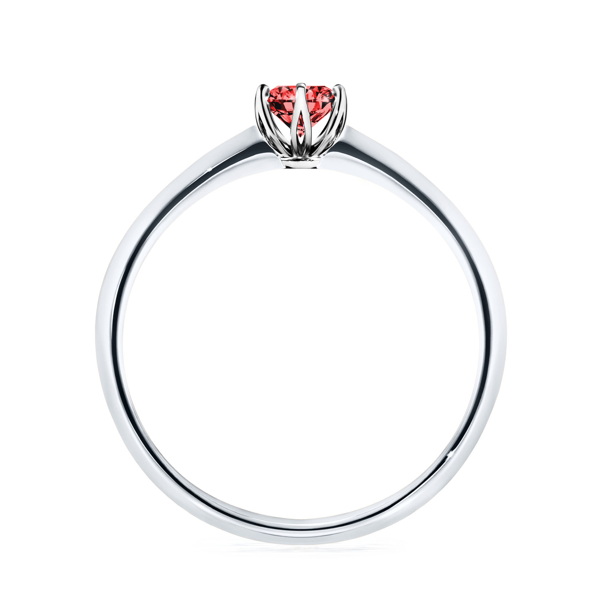 Pierścionek zaręczynowy My Daisy z białego złota z czerwonym diamentem 0,25CT