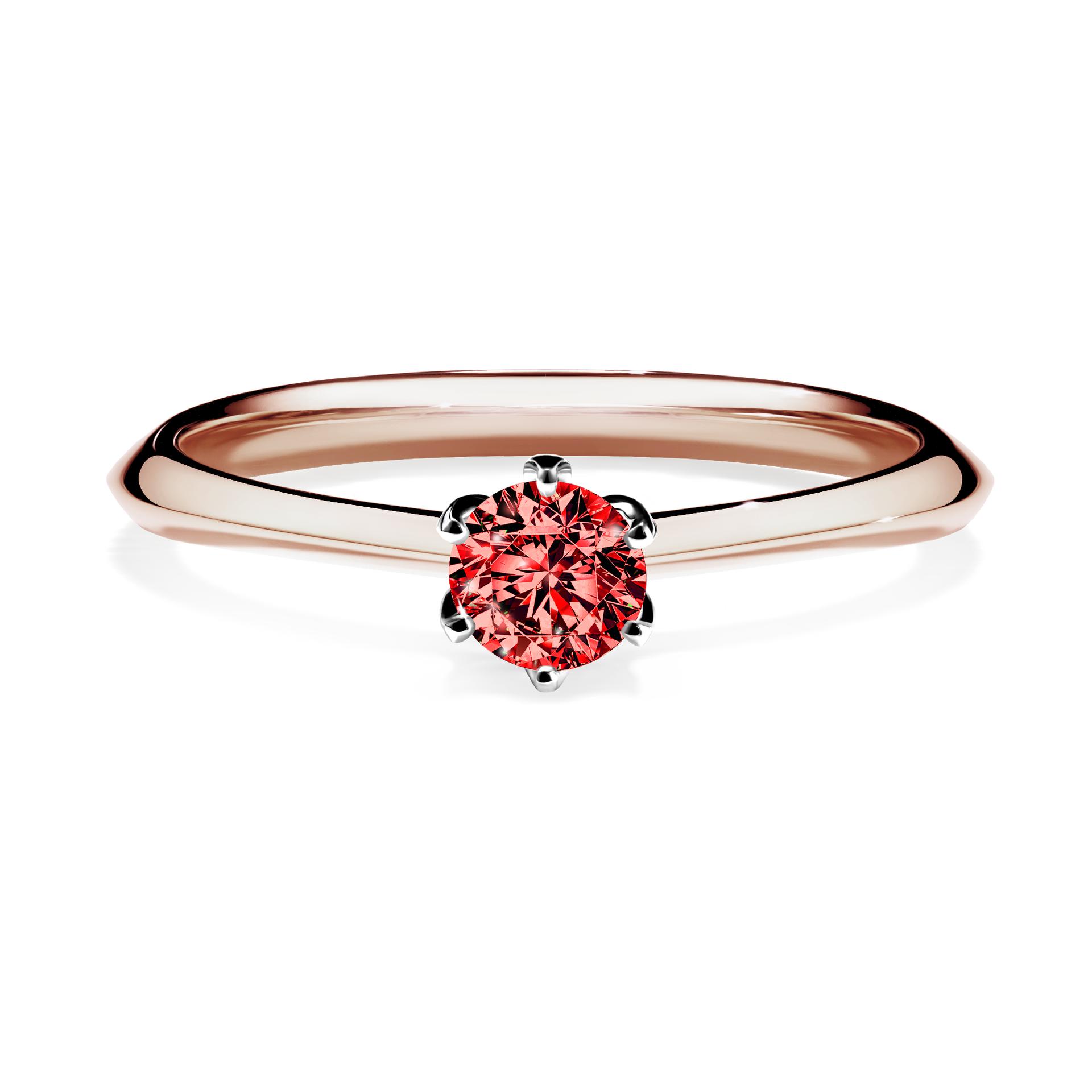 Pierścionek zaręczynowy My Daisy z różowego złota z czerwonym diamentem 0,25CT