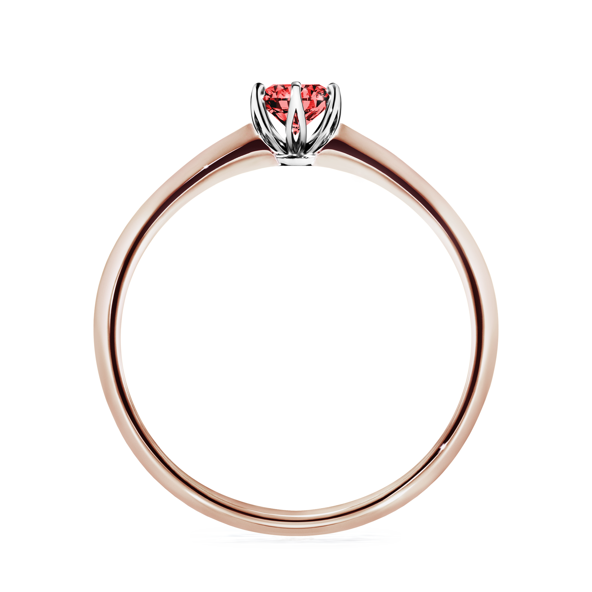 Pierścionek zaręczynowy My Daisy z różowego złota z czerwonym diamentem 0,25CT