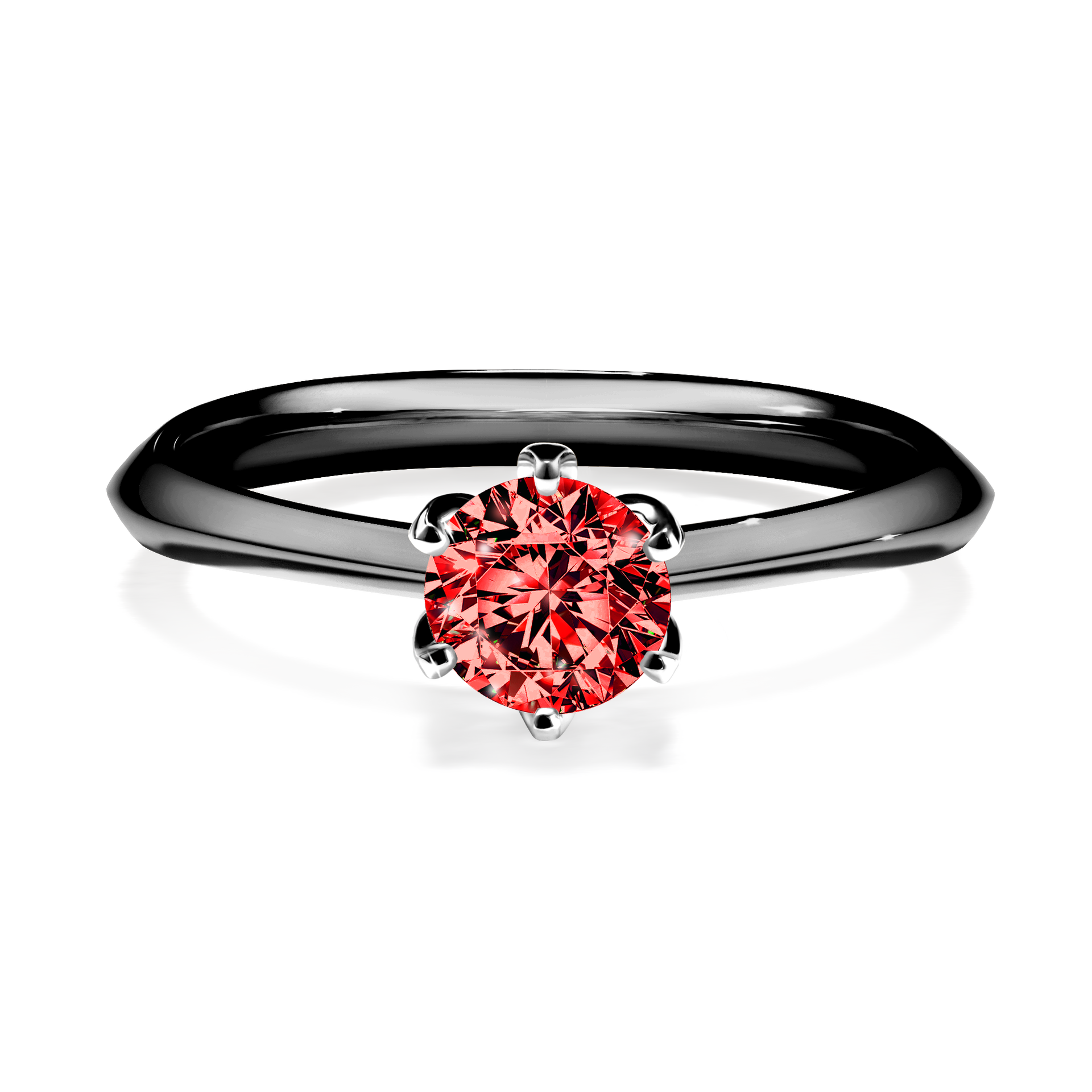 Pierścionek zaręczynowy My Daisy z czarnego złota z czerwonym diamentem 0,50CT
