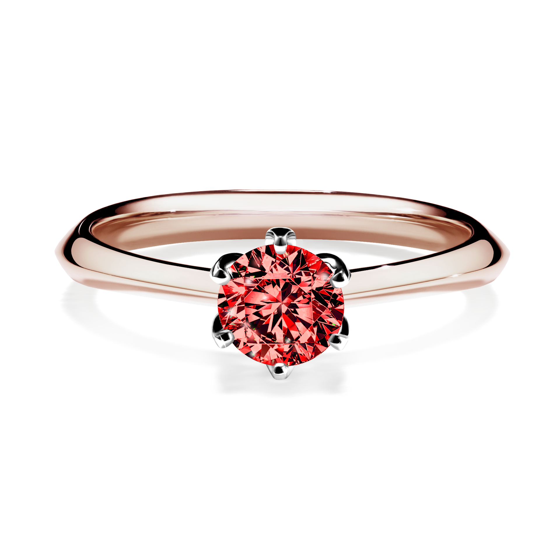 Pierścionek zaręczynowy My Daisy z różowego złota z czerwonym diamentem 0,50CT
