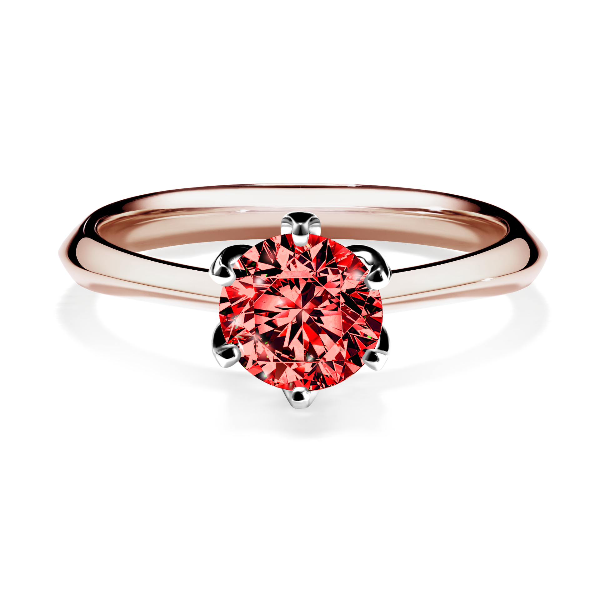 Pierścionek zaręczynowy My Daisy z różowego złota z czerwonym diamentem 0,80CT