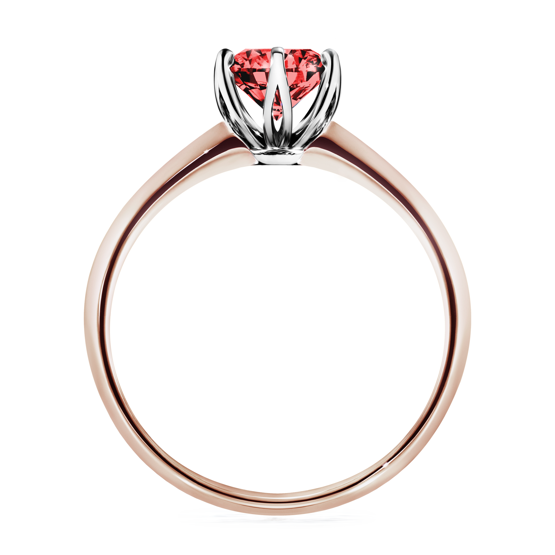 Pierścionek zaręczynowy My Daisy z różowego złota z czerwonym diamentem 0,80CT