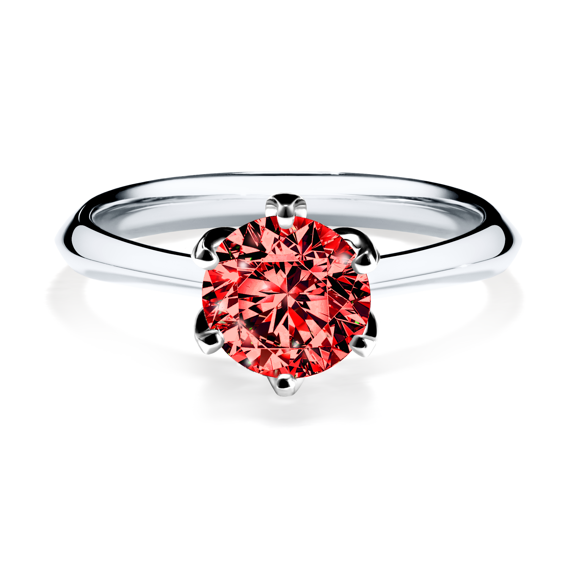 Pierścionek zaręczynowy My Daisy z białego złota z czerwonym diamentem 1,00CT