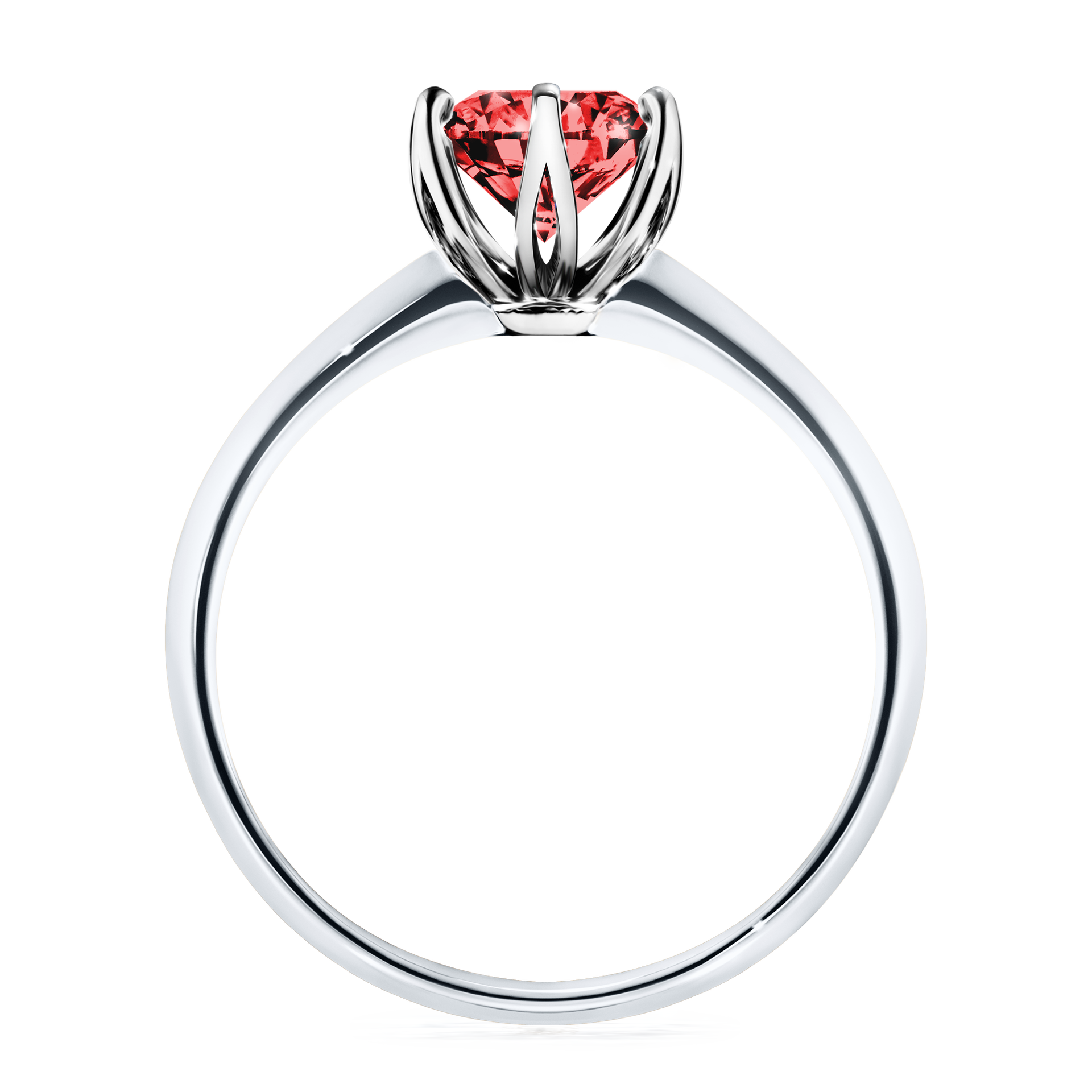 Pierścionek zaręczynowy My Daisy z białego złota z czerwonym diamentem 1,00CT
