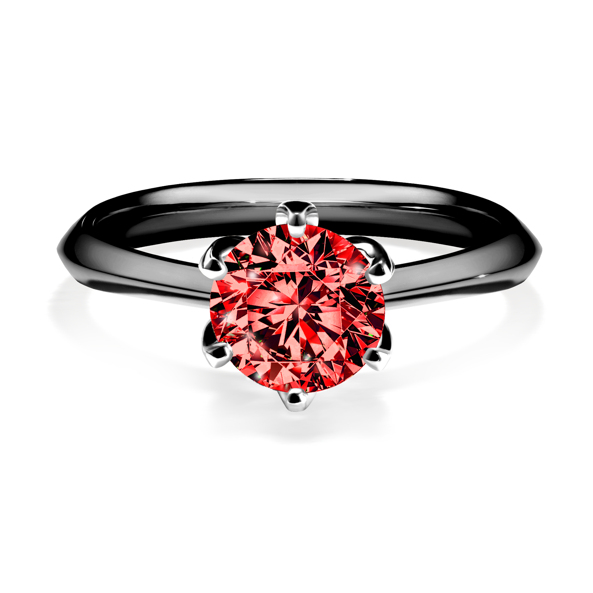 Pierścionek zaręczynowy My Daisy z czarnego złota z czerwonym diamentem 1,00CT