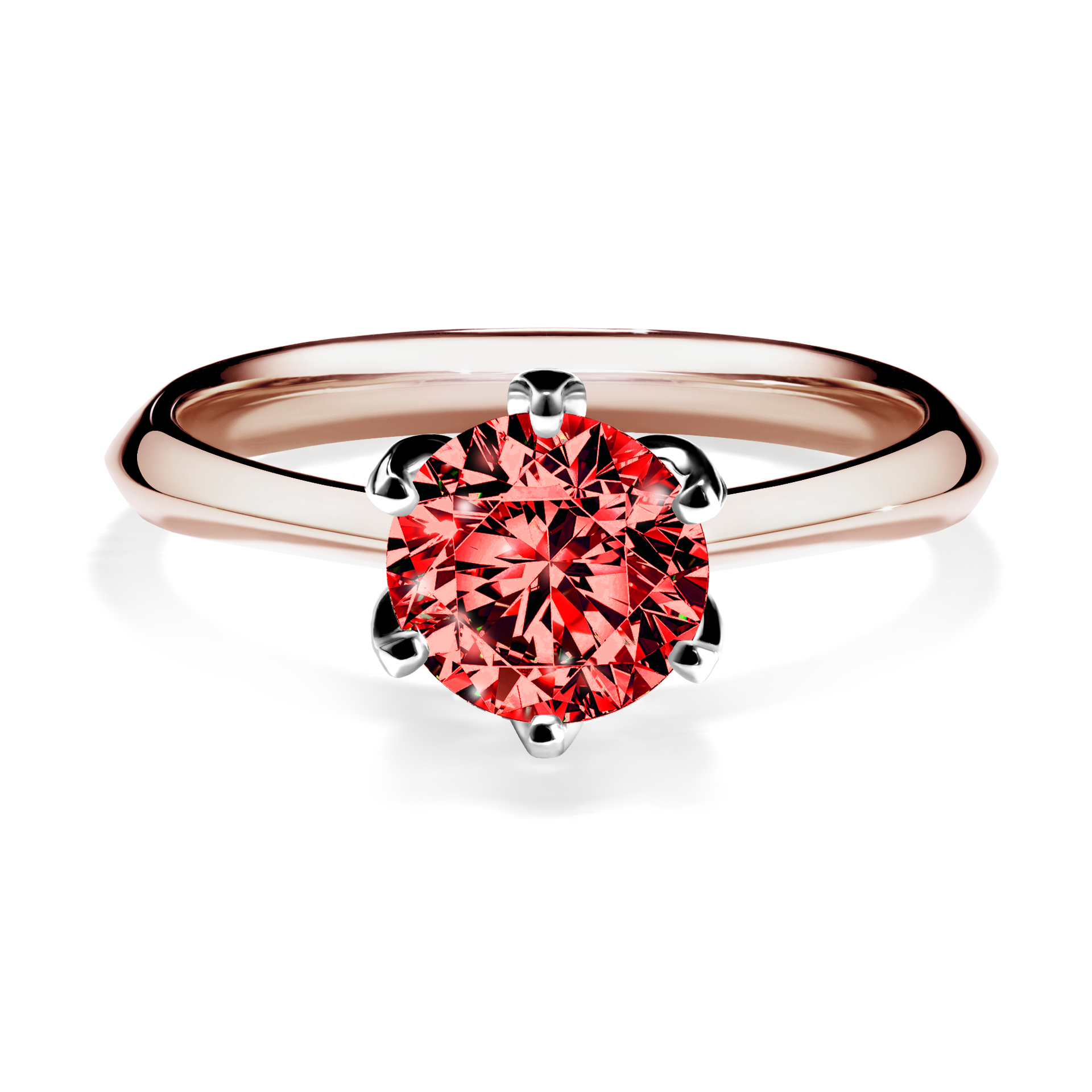 Pierścionek zaręczynowy My Daisy z różowego złota z czerwonym diamentem 1,00CT