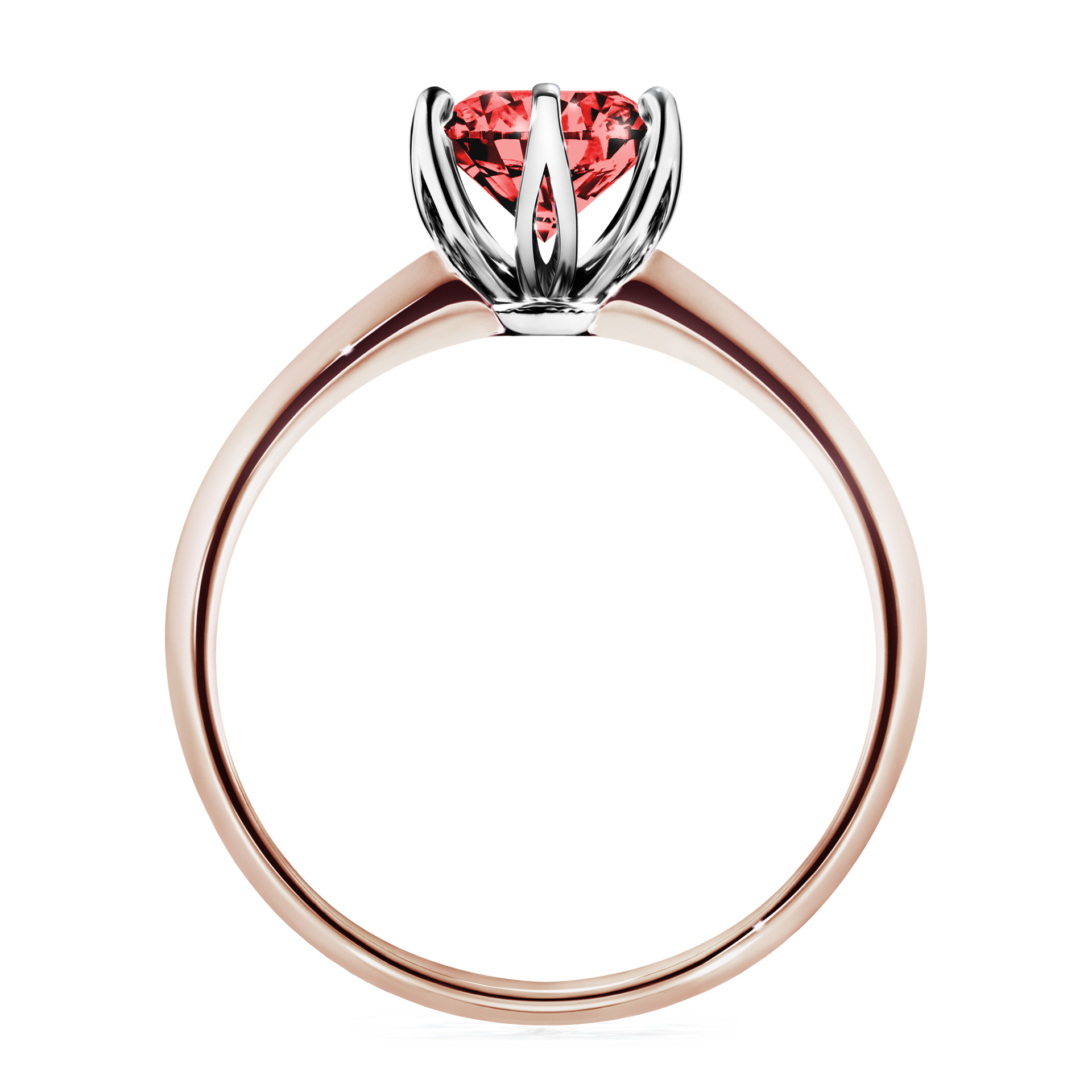 Pierścionek zaręczynowy My Daisy z różowego złota z czerwonym diamentem 1,00CT