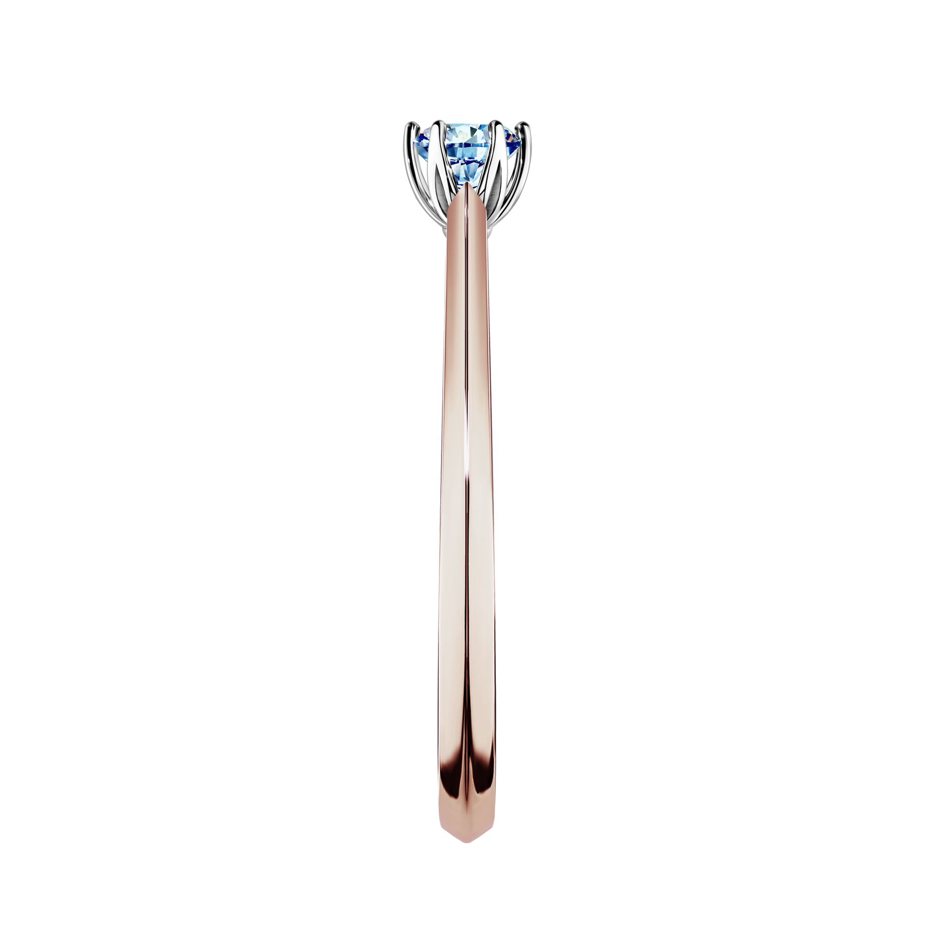 Pierścionek zaręczynowy My Daisy z różowego złota z niebieskim diamentem 0,17CT