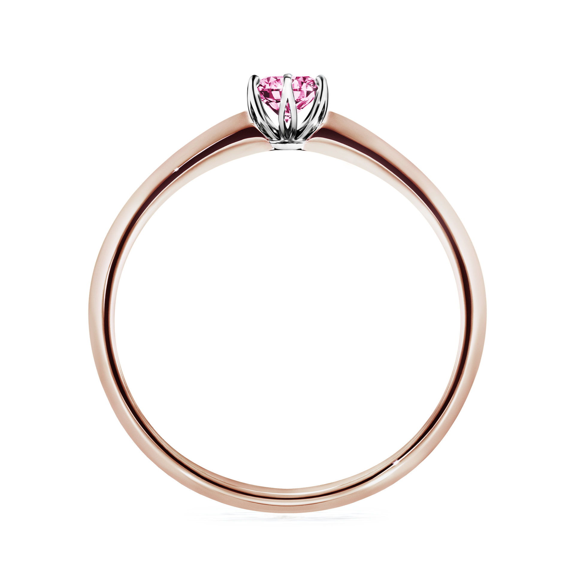 Pierścionek zaręczynowy My Daisy z różowego złota z różowym diamentem 0,17CT