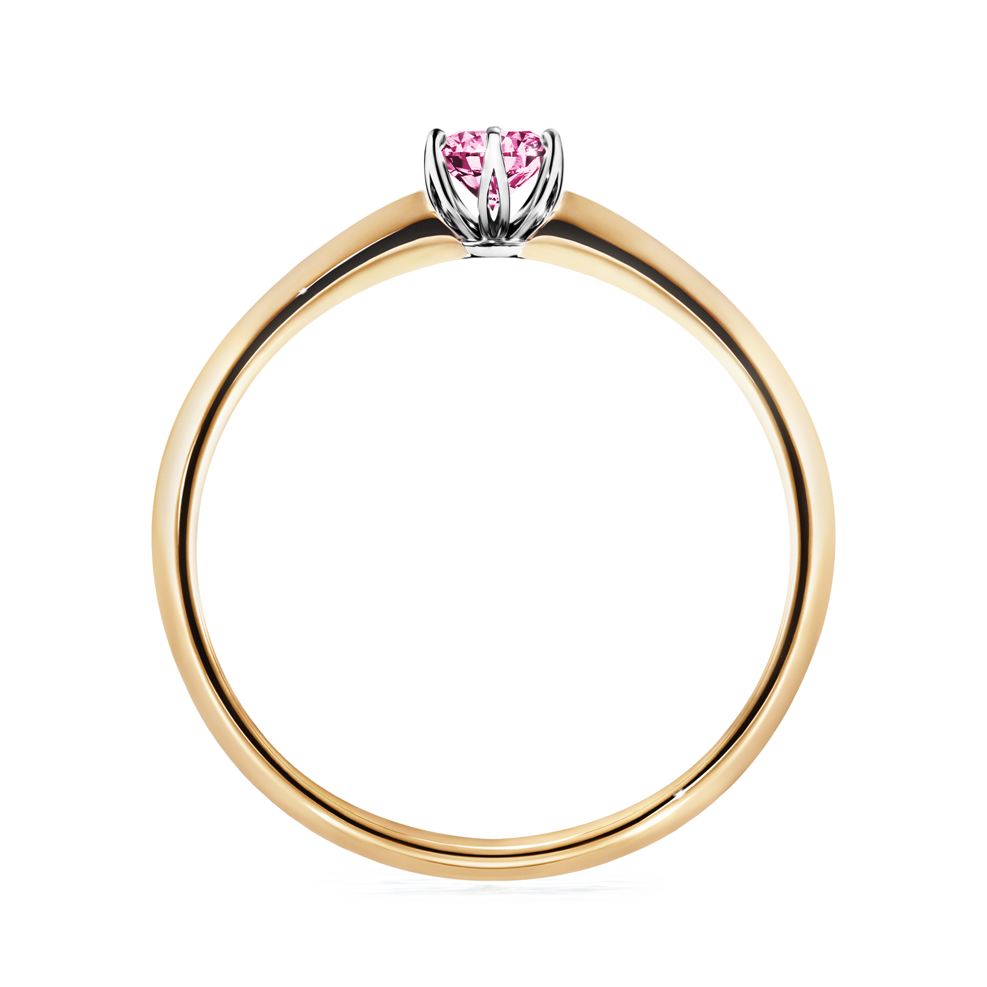Pierścionek zaręczynowy My Daisy z żółtego złota z różowym diamentem 0,17CT