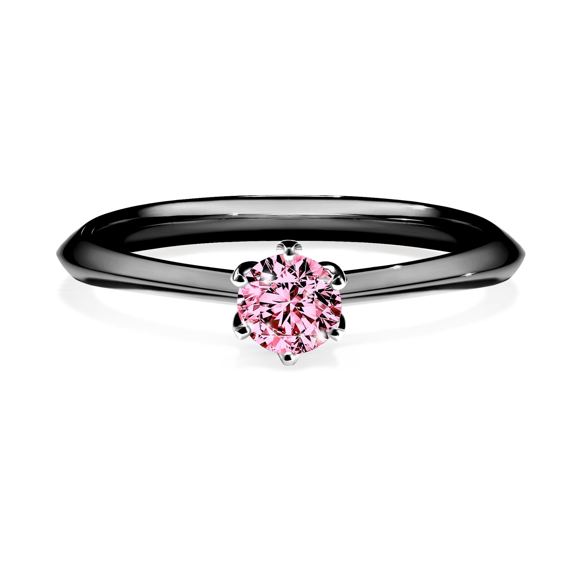 Pierścionek zaręczynowy My Daisy z czarnego złota z różowym diamentem 0,25CT