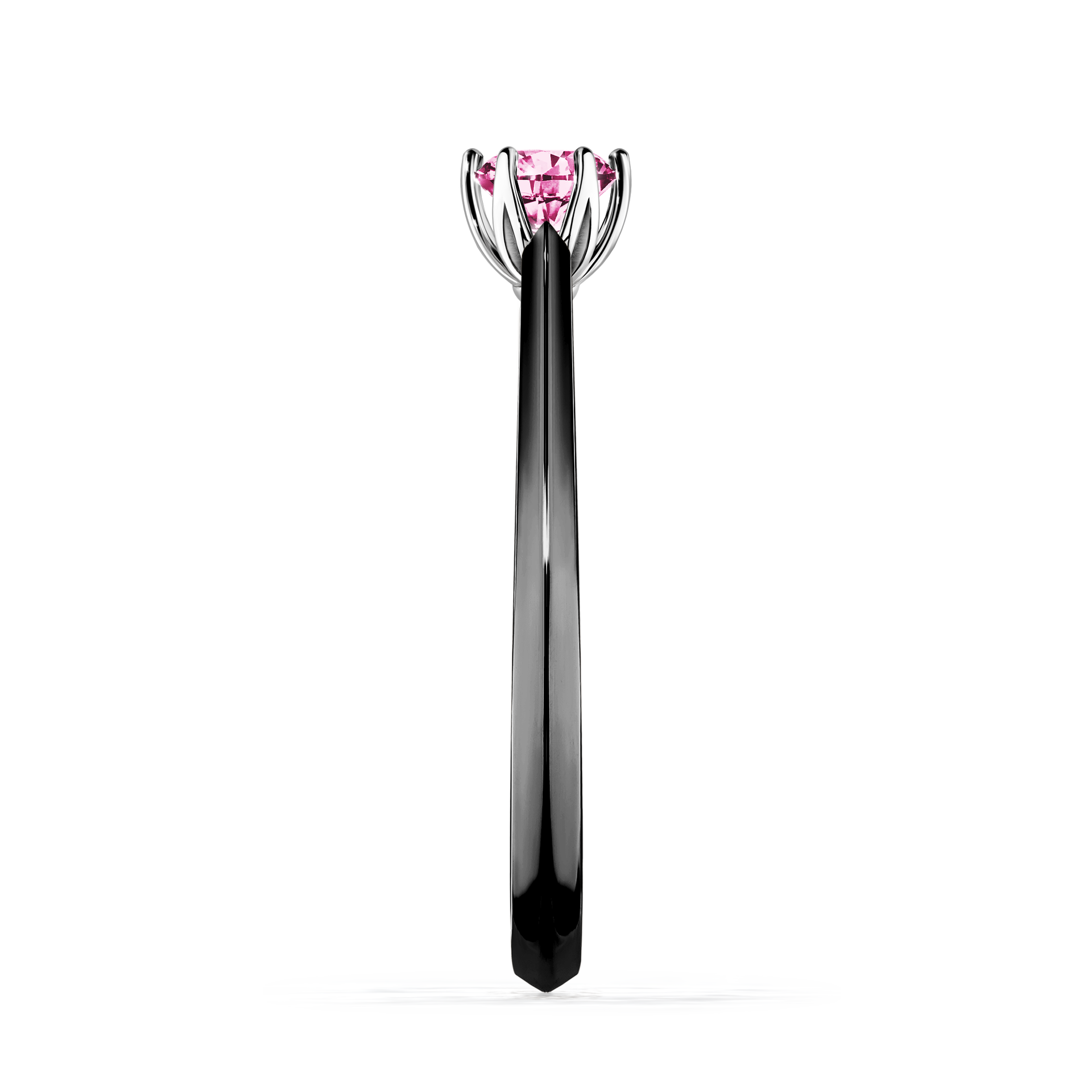Pierścionek zaręczynowy My Daisy z czarnego złota z różowym diamentem 0,25CT
