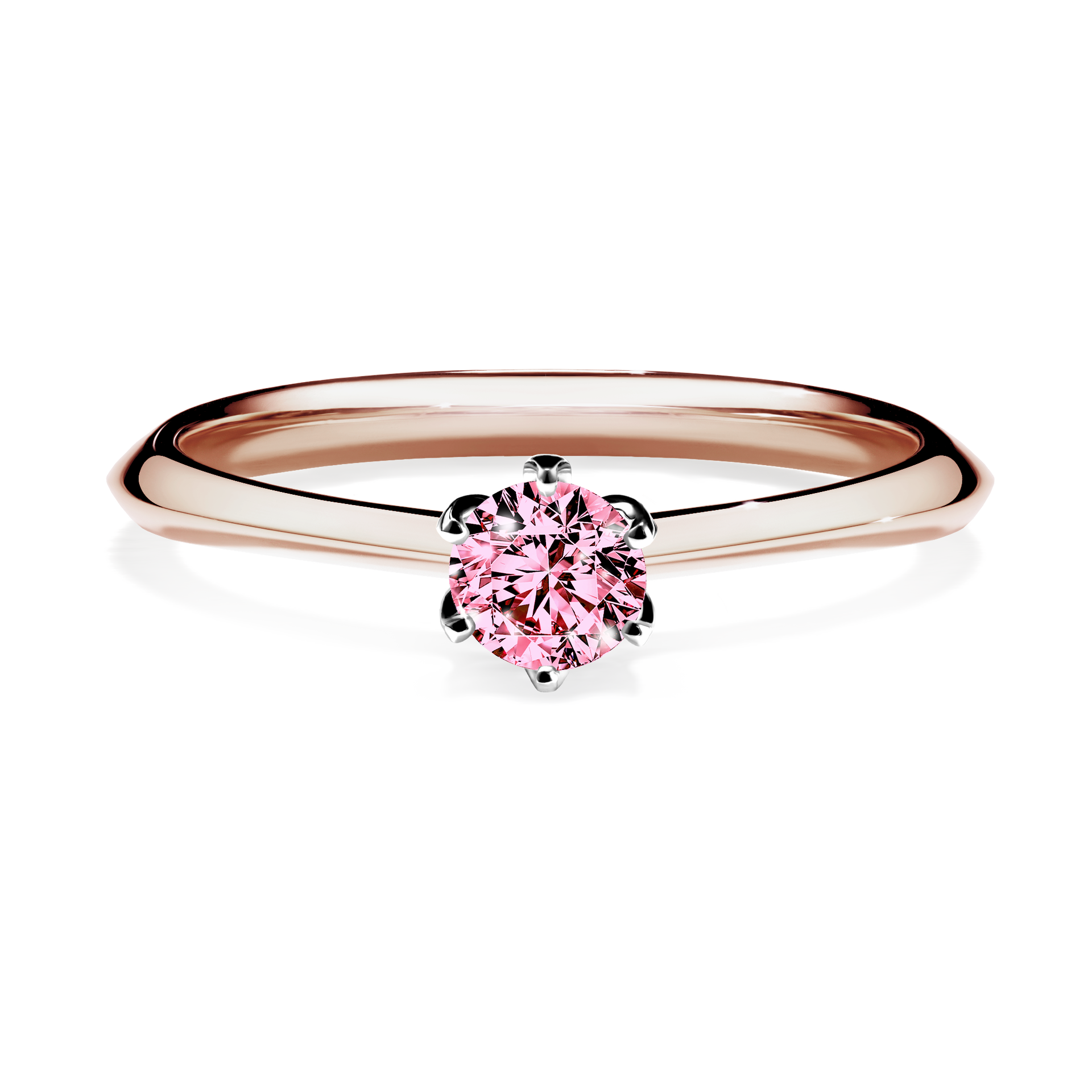 Pierścionek zaręczynowy My Daisy z różowego złota z różowym diamentem 0,25CT