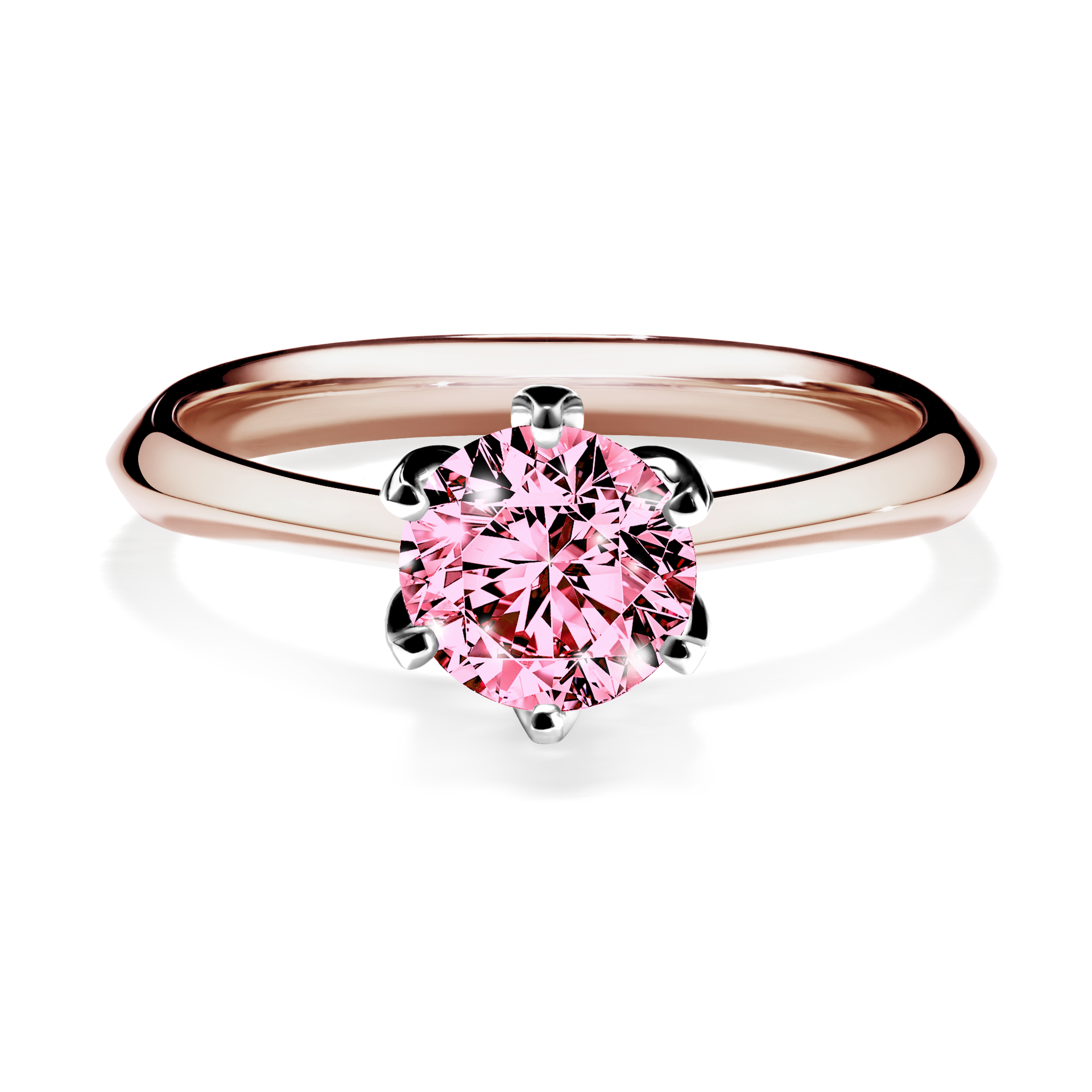 Pierścionek zaręczynowy My Daisy z różowego złota z różowym diamentem 0,80CT
