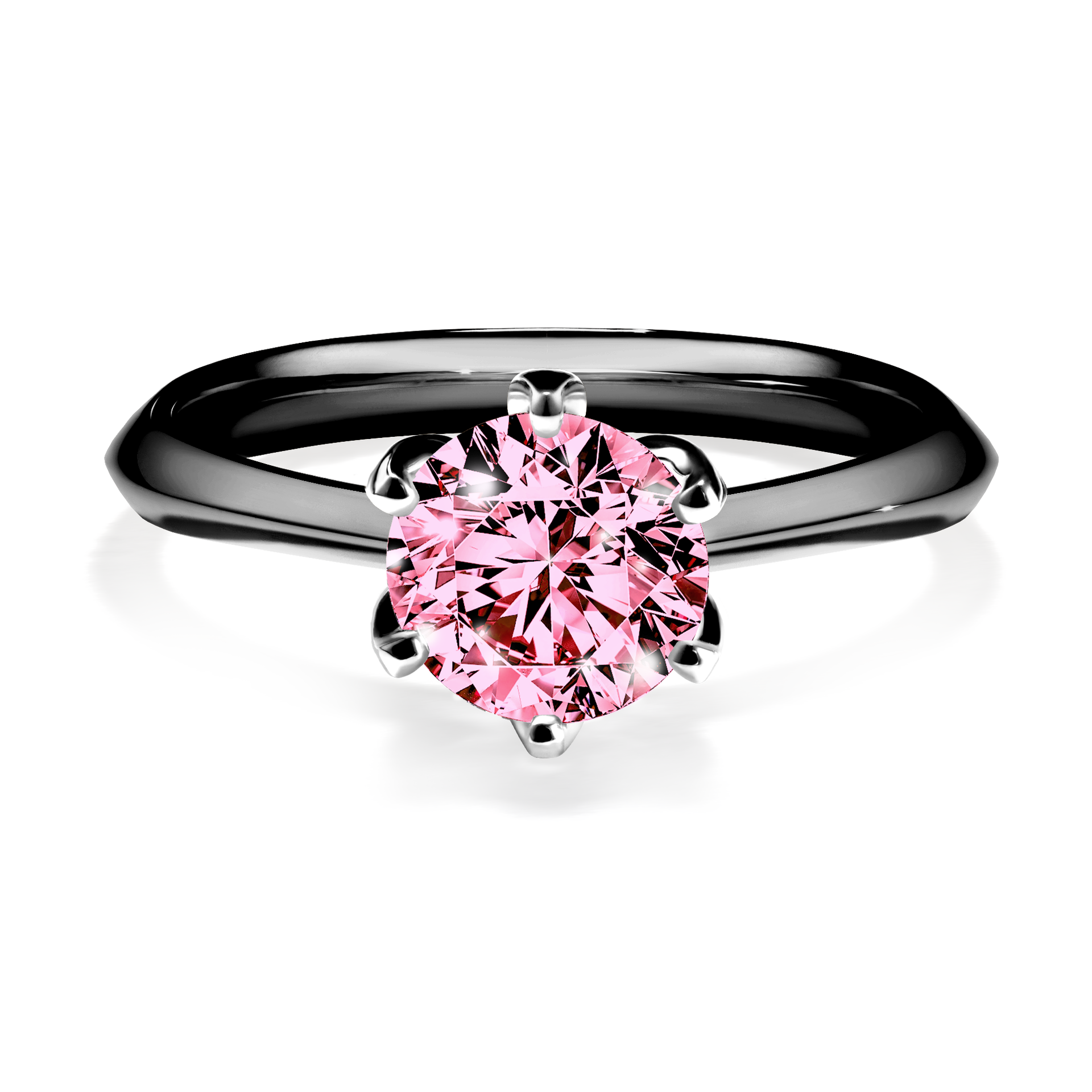 Pierścionek zaręczynowy My Daisy z czarnego złota z różowym diamentem 1,00CT