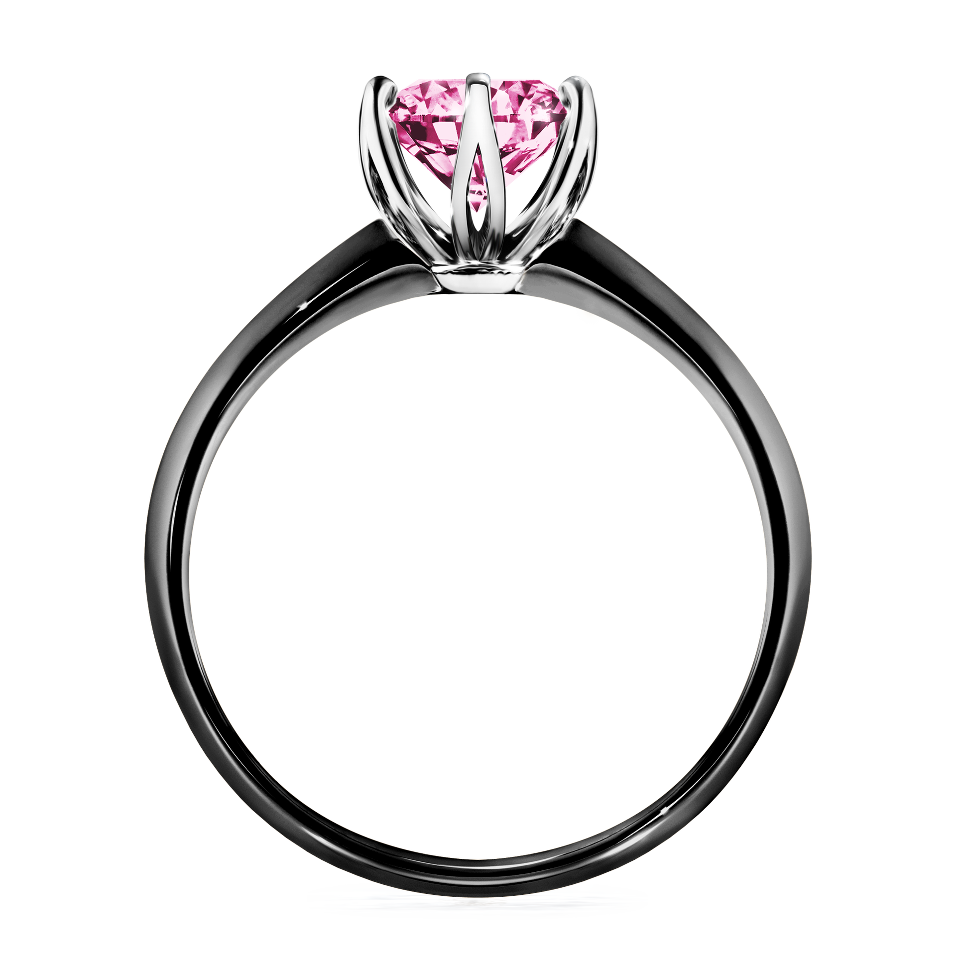 Pierścionek zaręczynowy My Daisy z czarnego złota z różowym diamentem 1,00CT