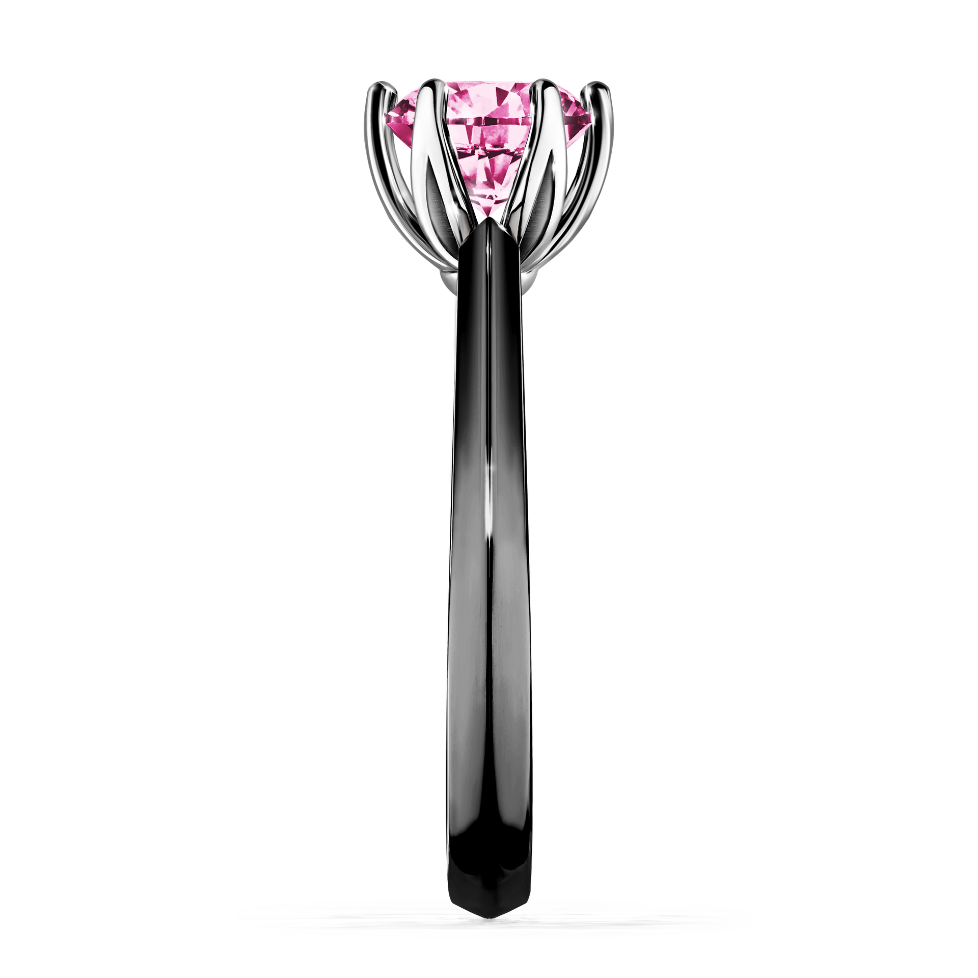 Pierścionek zaręczynowy My Daisy z czarnego złota z różowym diamentem 1,00CT
