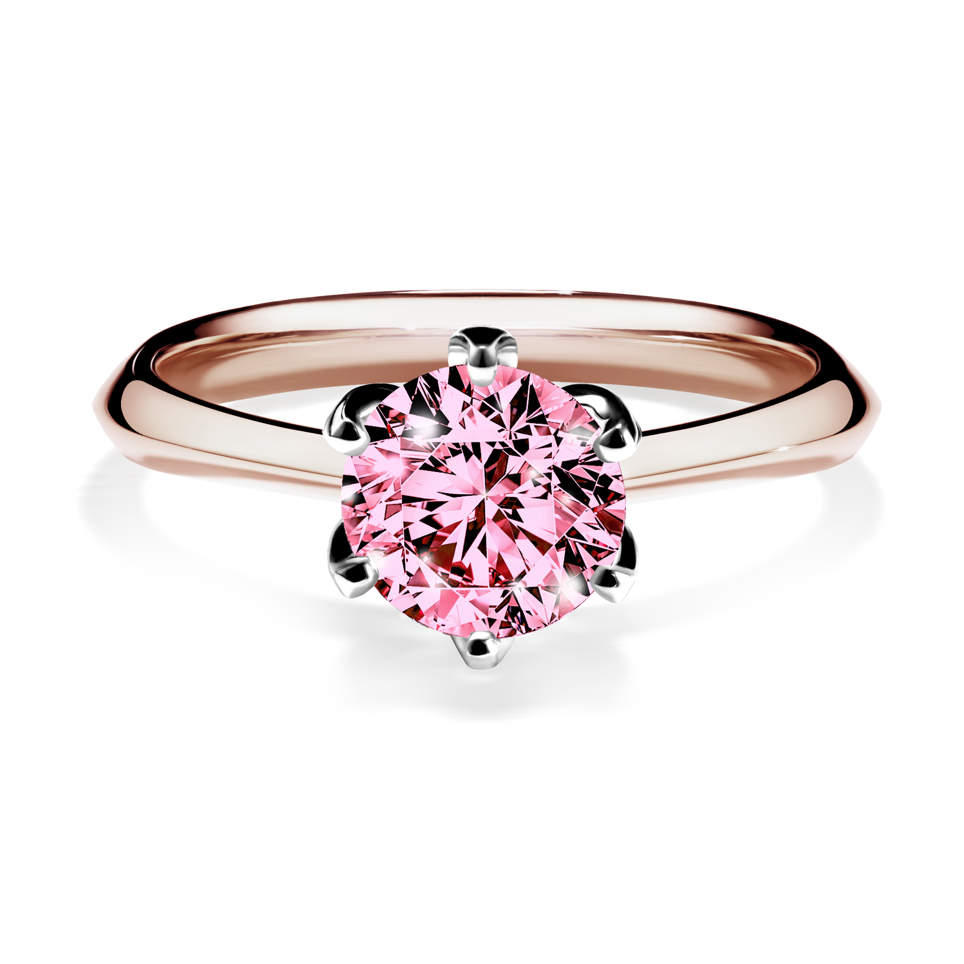 Pierścionek zaręczynowy My Daisy z różowego złota z różowym diamentem 1,00CT