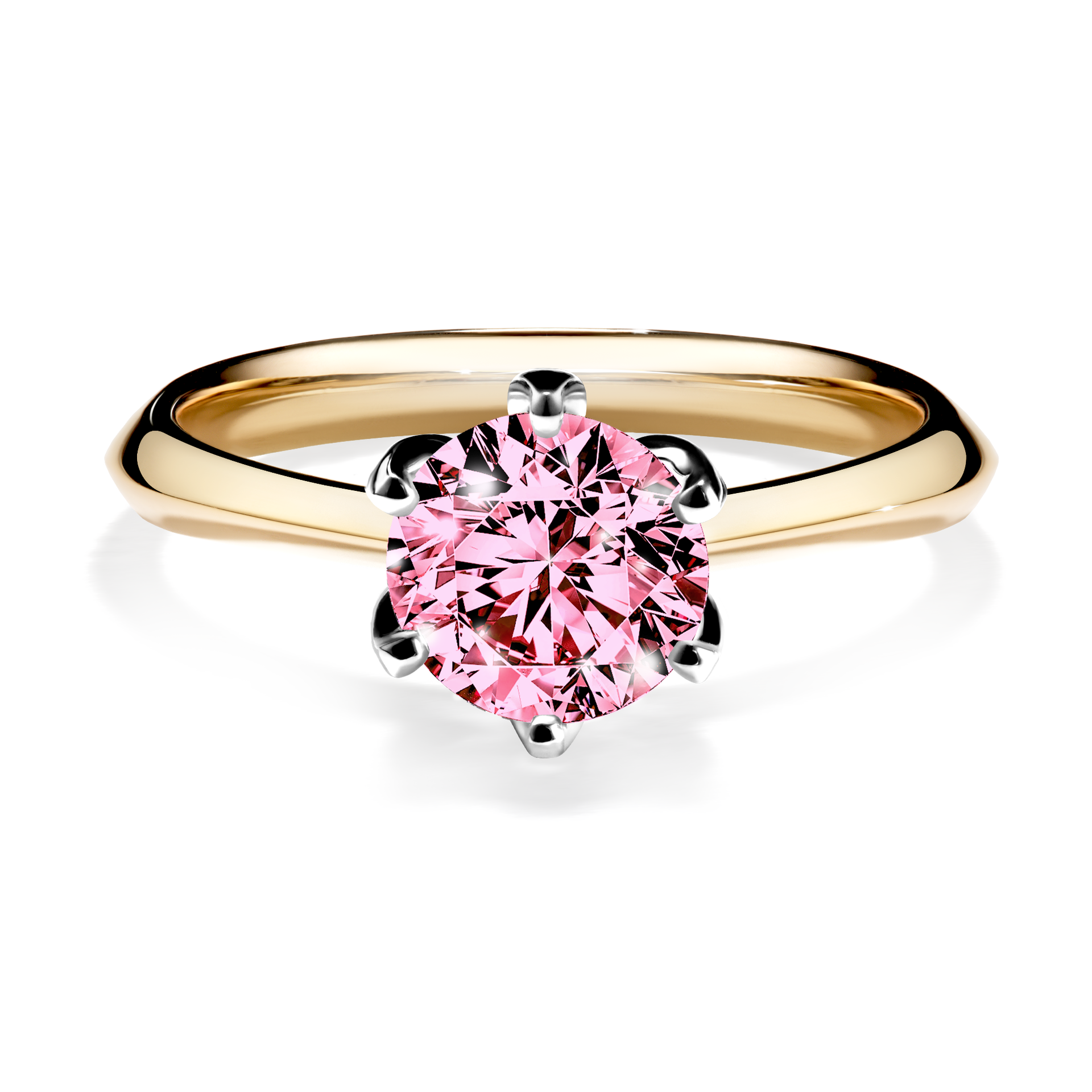 Pierścionek zaręczynowy My Daisy z żółtego złota z różowym diamentem 1,00CT