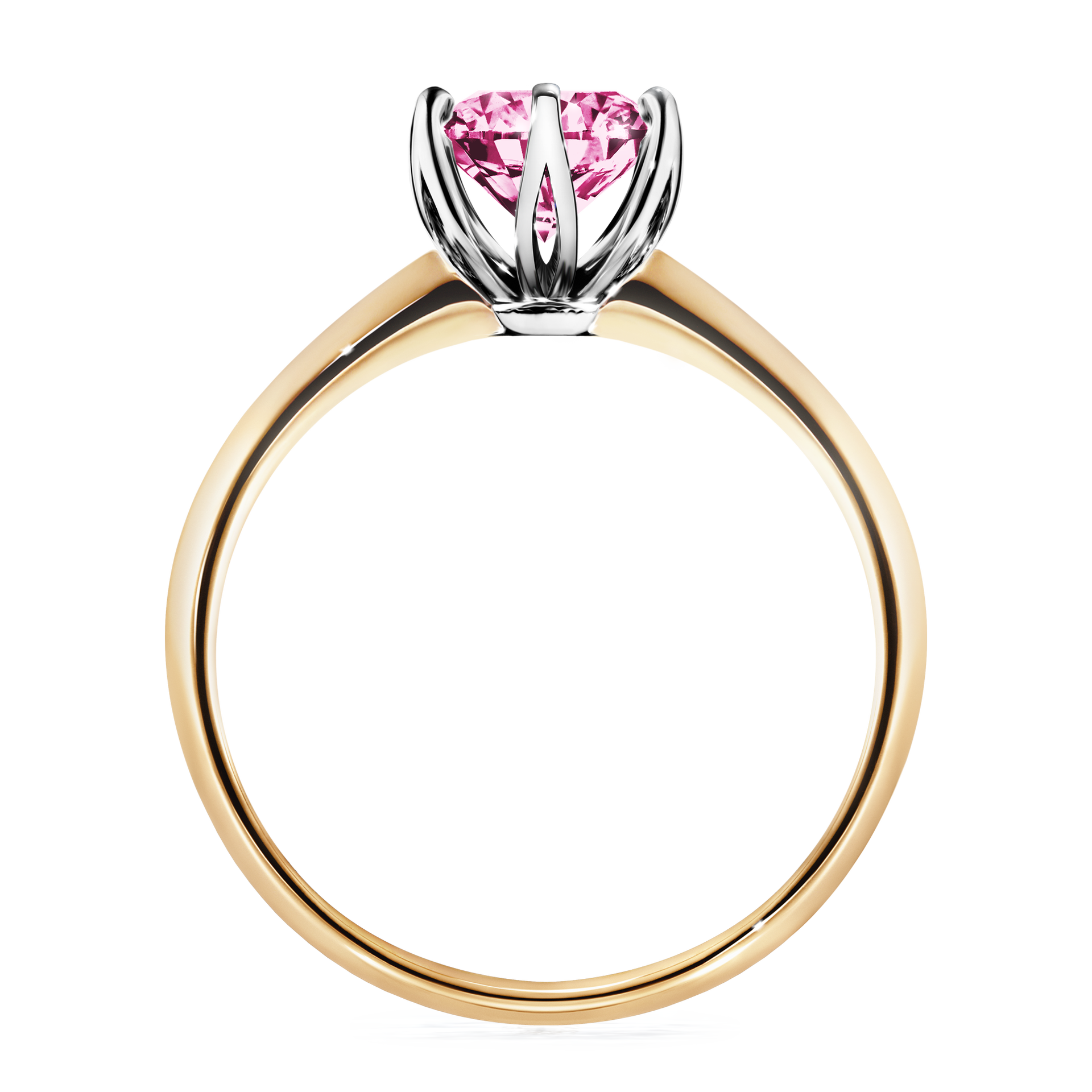 Pierścionek zaręczynowy My Daisy z żółtego złota z różowym diamentem 1,00CT