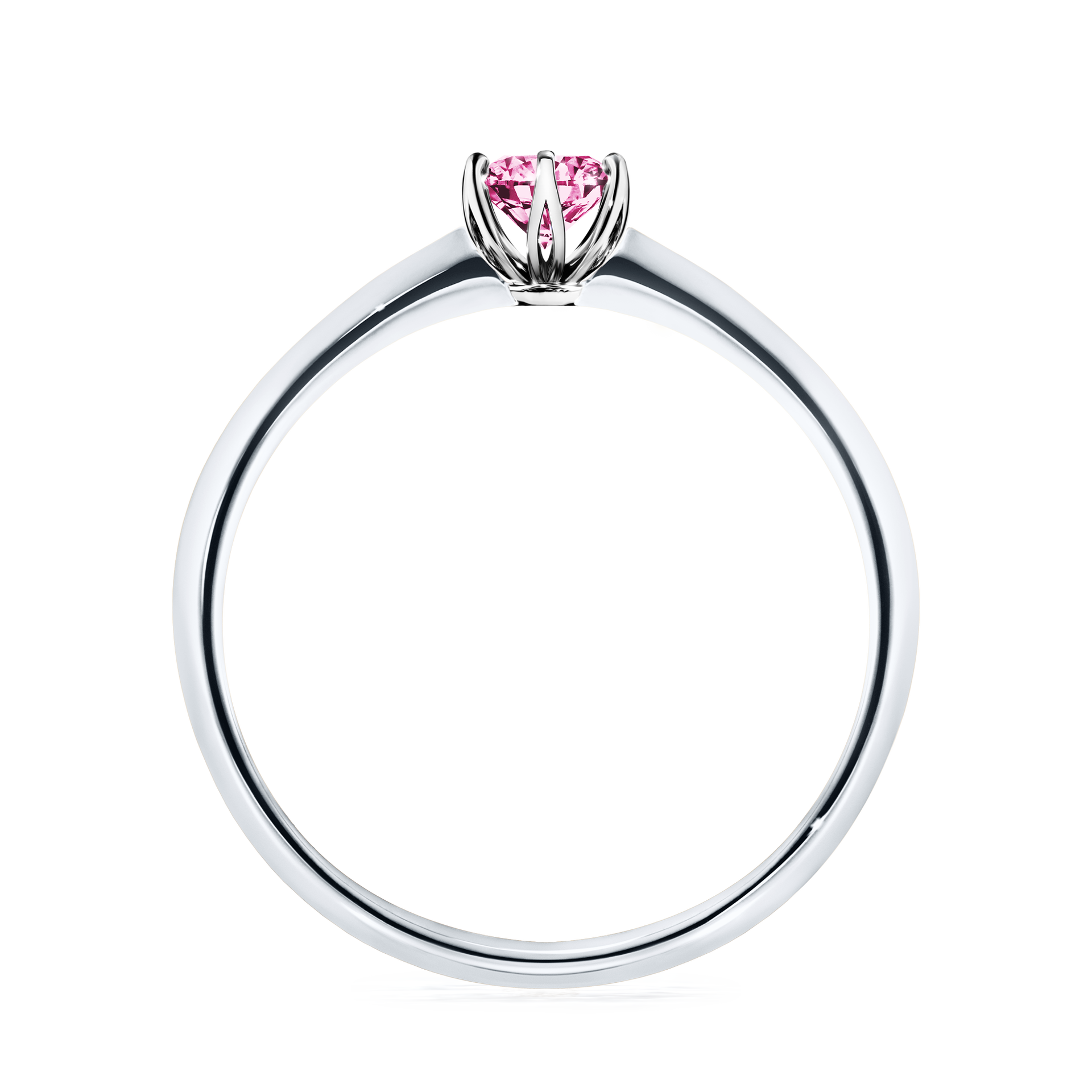 Pierścionek zaręczynowy My Daisy z białego złota z różowym diamentem 0,25CT