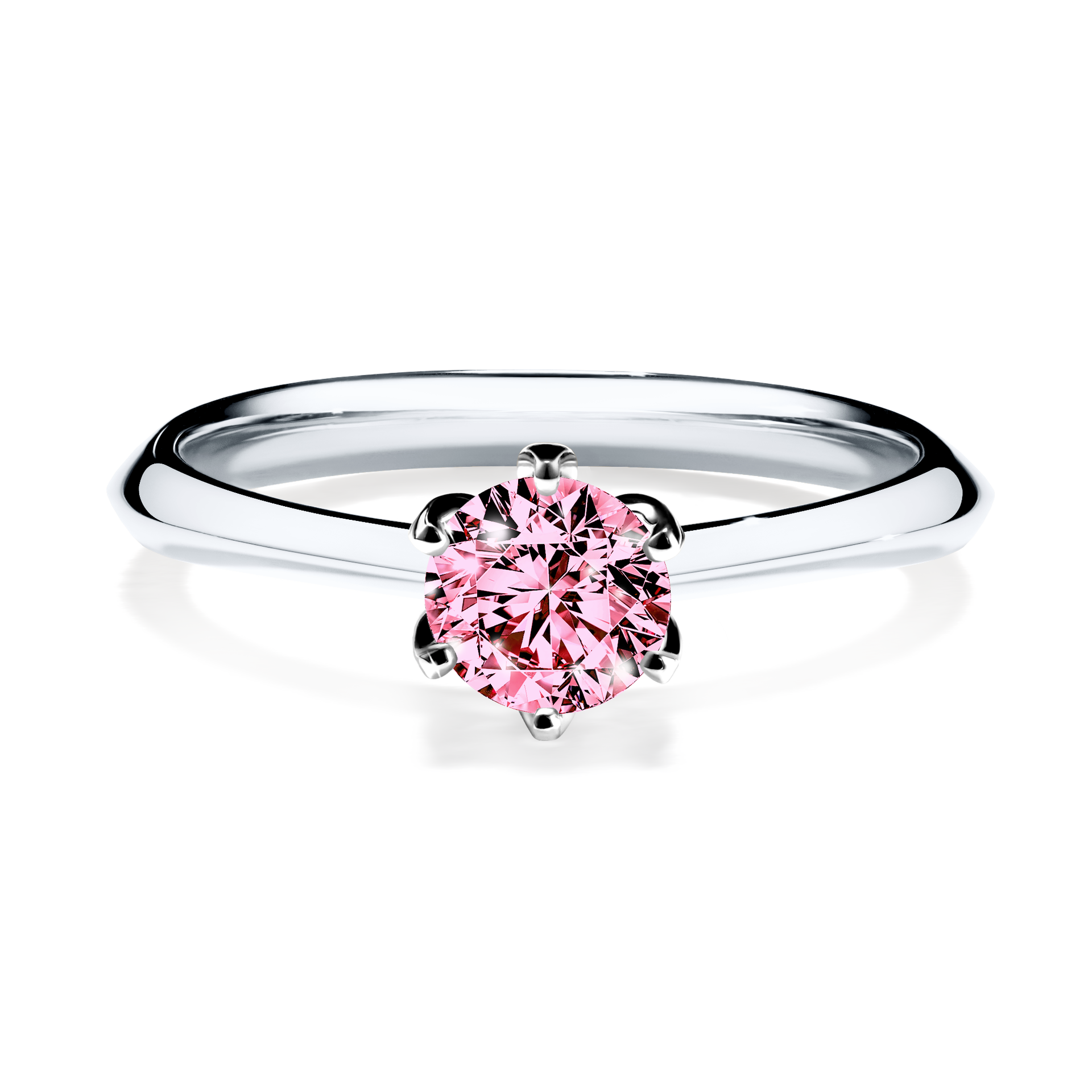 Pierścionek zaręczynowy My Daisy z białego złota z różowym diamentem 0,50CT