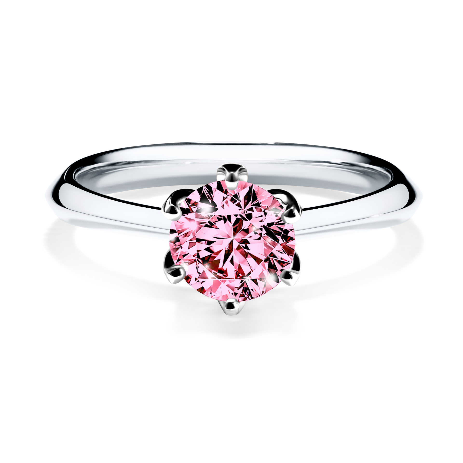 Pierścionek zaręczynowy My Daisy z białego złota z różowym diamentem 0,80CT