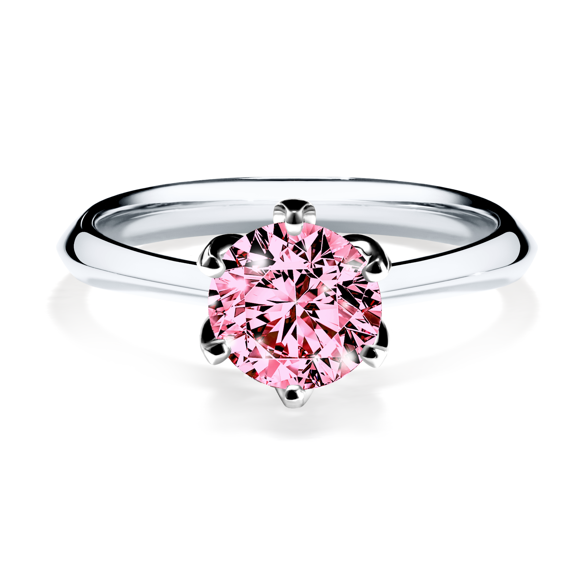 Pierścionek zaręczynowy My Daisy z białego złota z różowym diamentem 1,00CT
