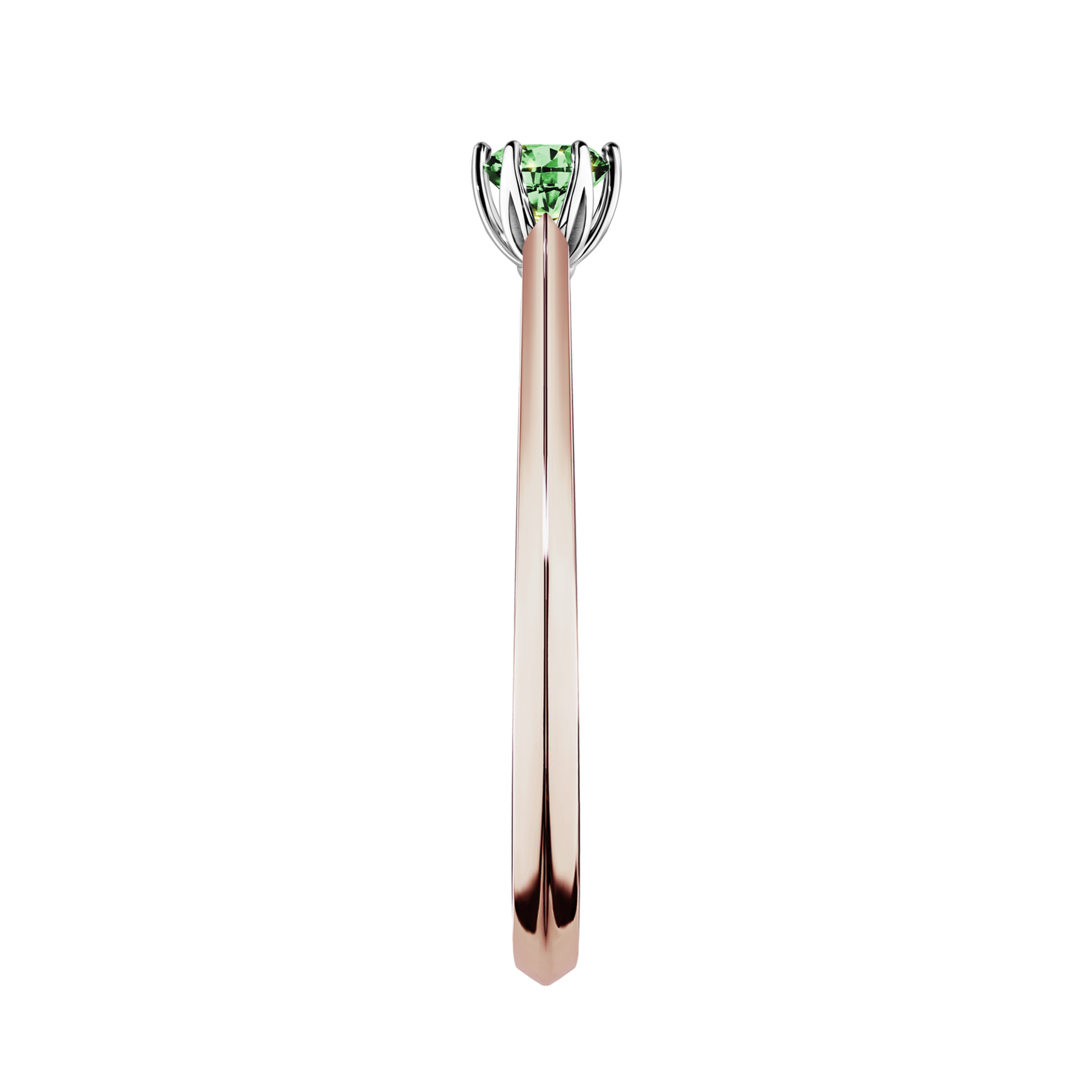 Pierścionek zaręczynowy My Daisy z różowego złota z ciemnym zielonym diamentem 0,17CT