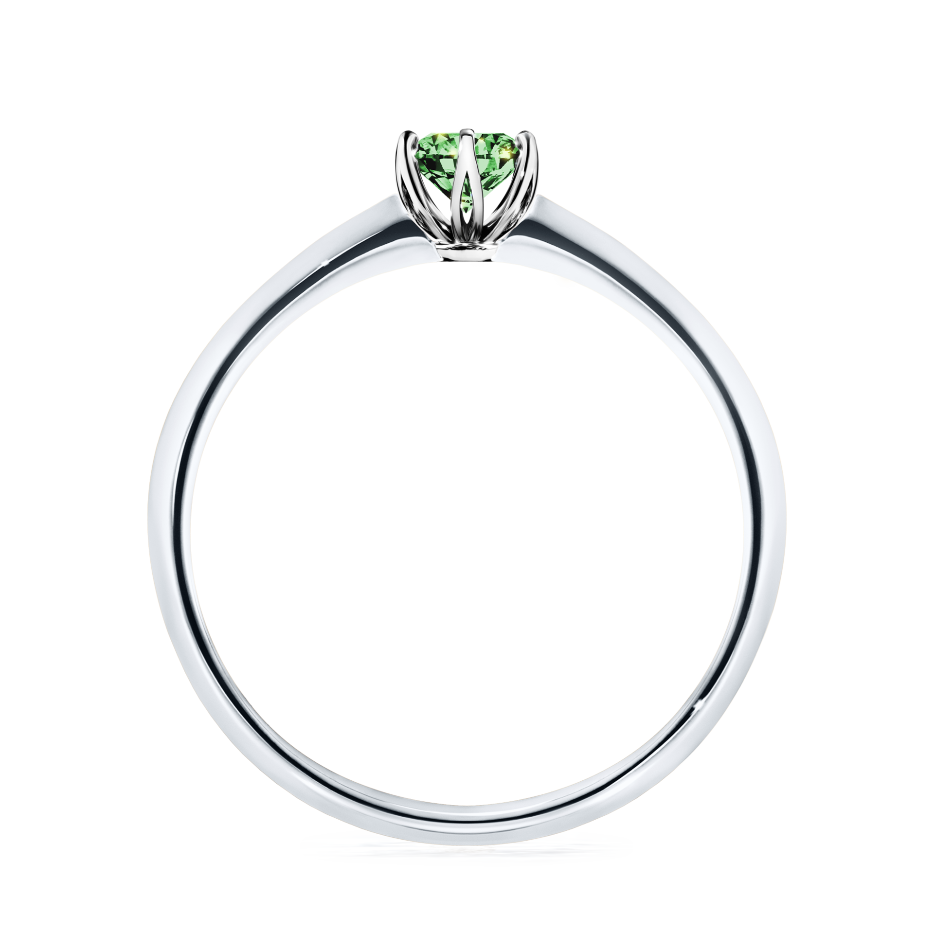 Pierścionek zaręczynowy My Daisy z białego złota z ciemnym zielonym diamentem 0,25CT