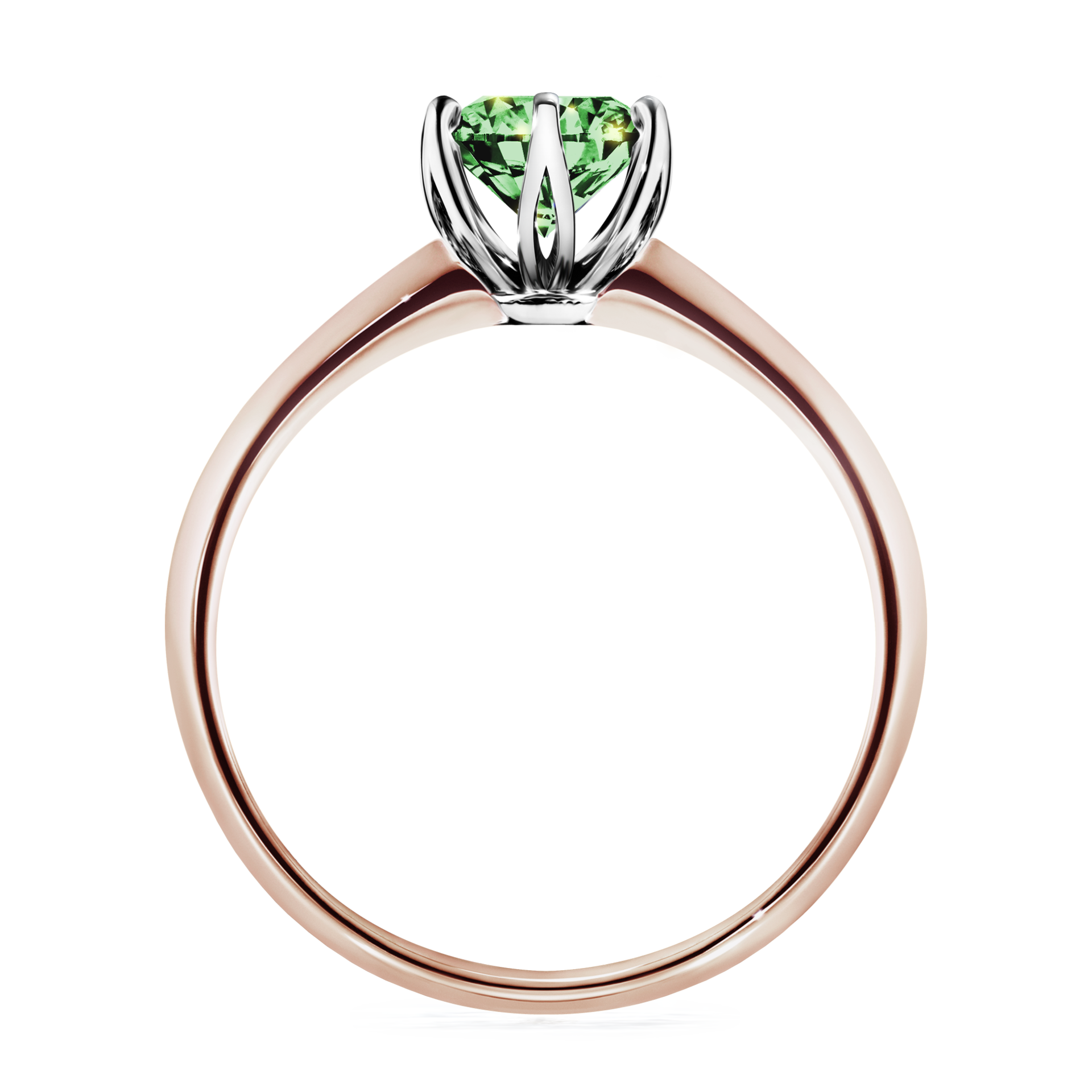 Pierścionek zaręczynowy My Daisy z różowego złota z ciemnym zielonym diamentem 0,80CT