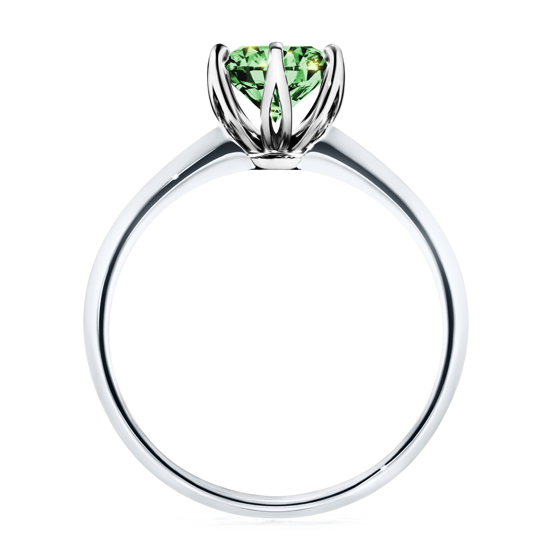Pierścionek zaręczynowy My Daisy z białego złota z ciemnym zielonym diamentem 1,00CT