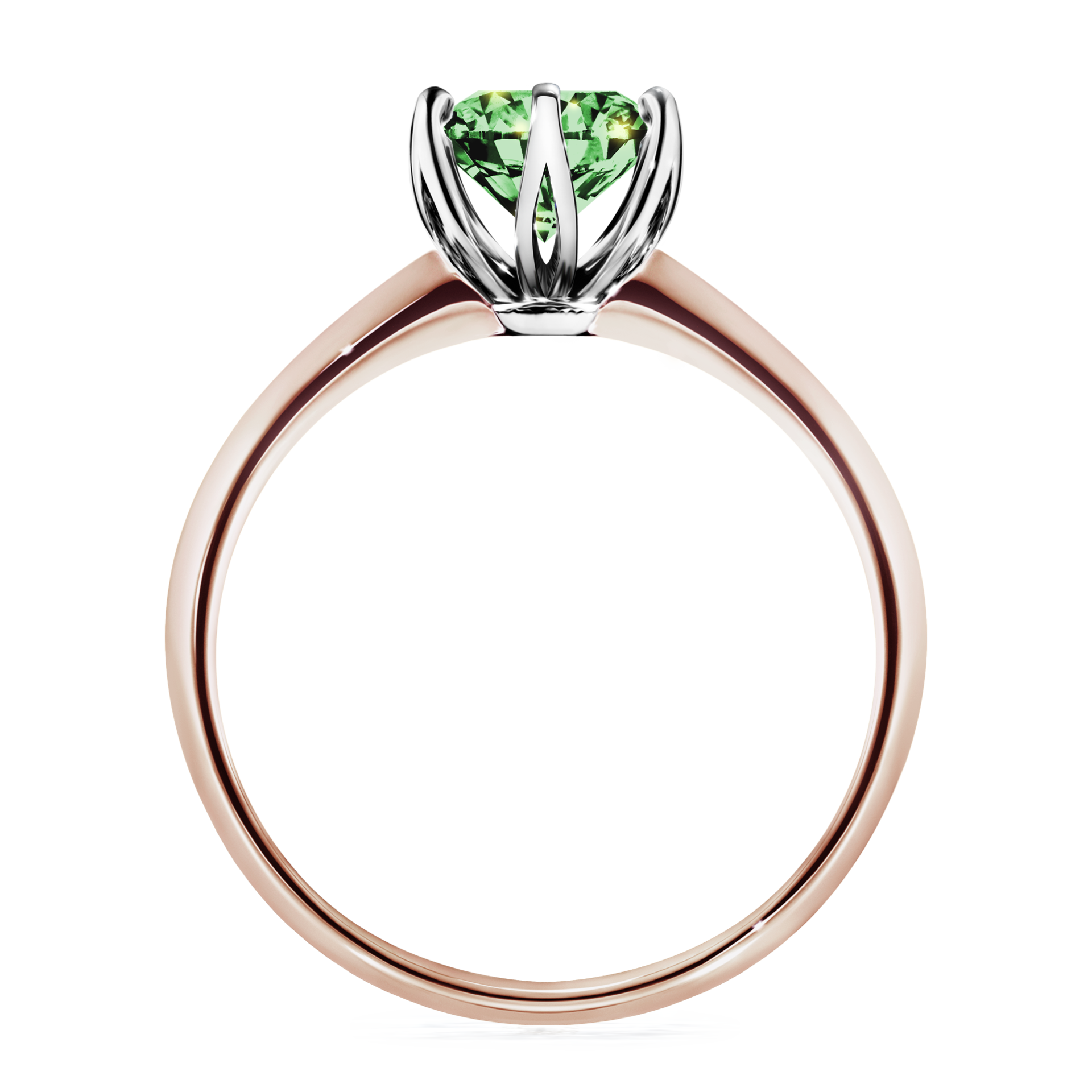 Pierścionek zaręczynowy My Daisy z różowego złota z ciemnym zielonym diamentem 1,00CT