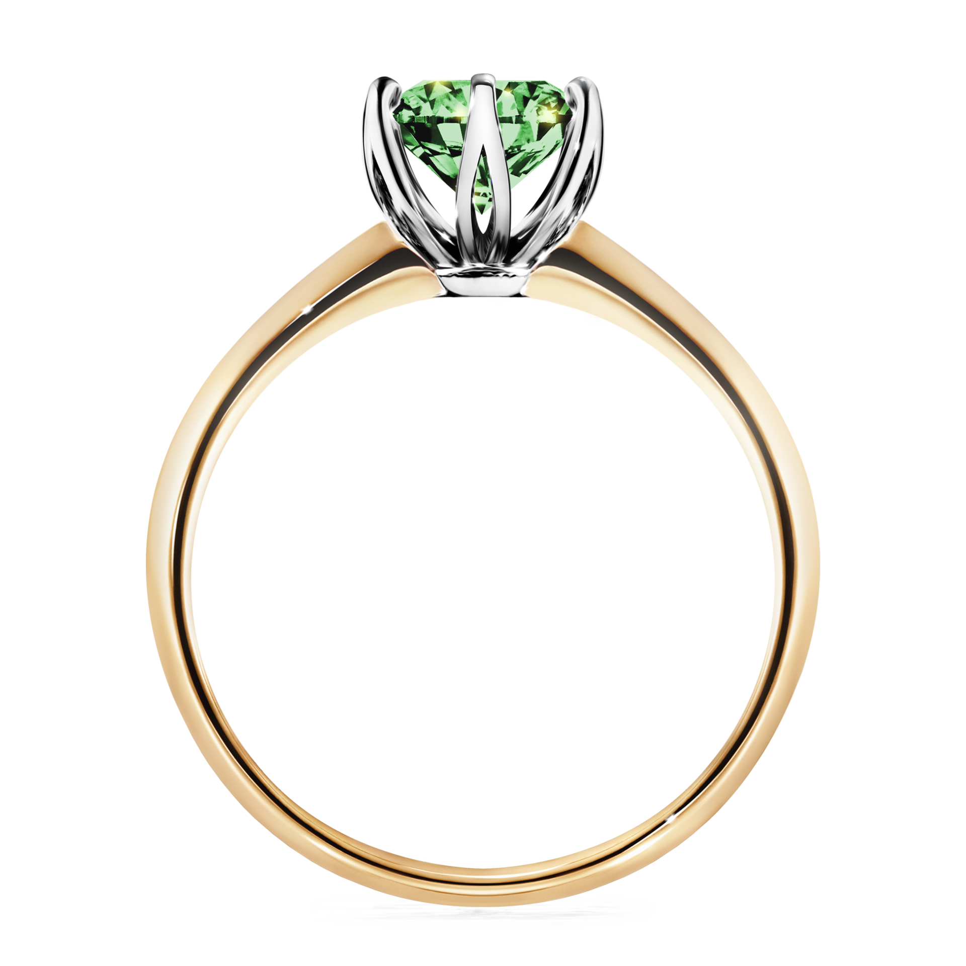 Pierścionek zaręczynowy My Daisy z żółtego złota z ciemnym zielonym diamentem 1,00CT