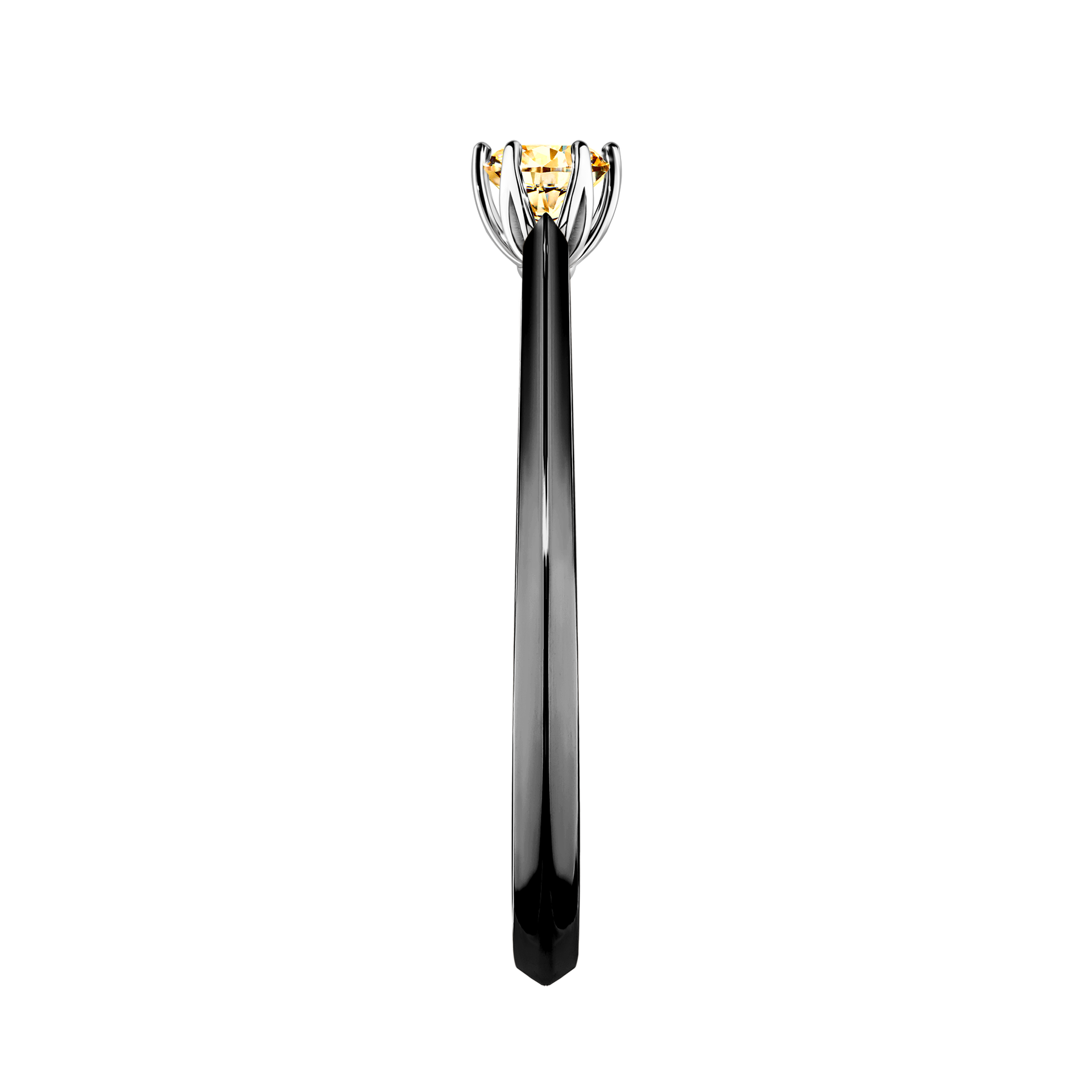 Pierścionek zaręczynowy My Daisy z czarnego złota z żółtym diamentem 0,17CT