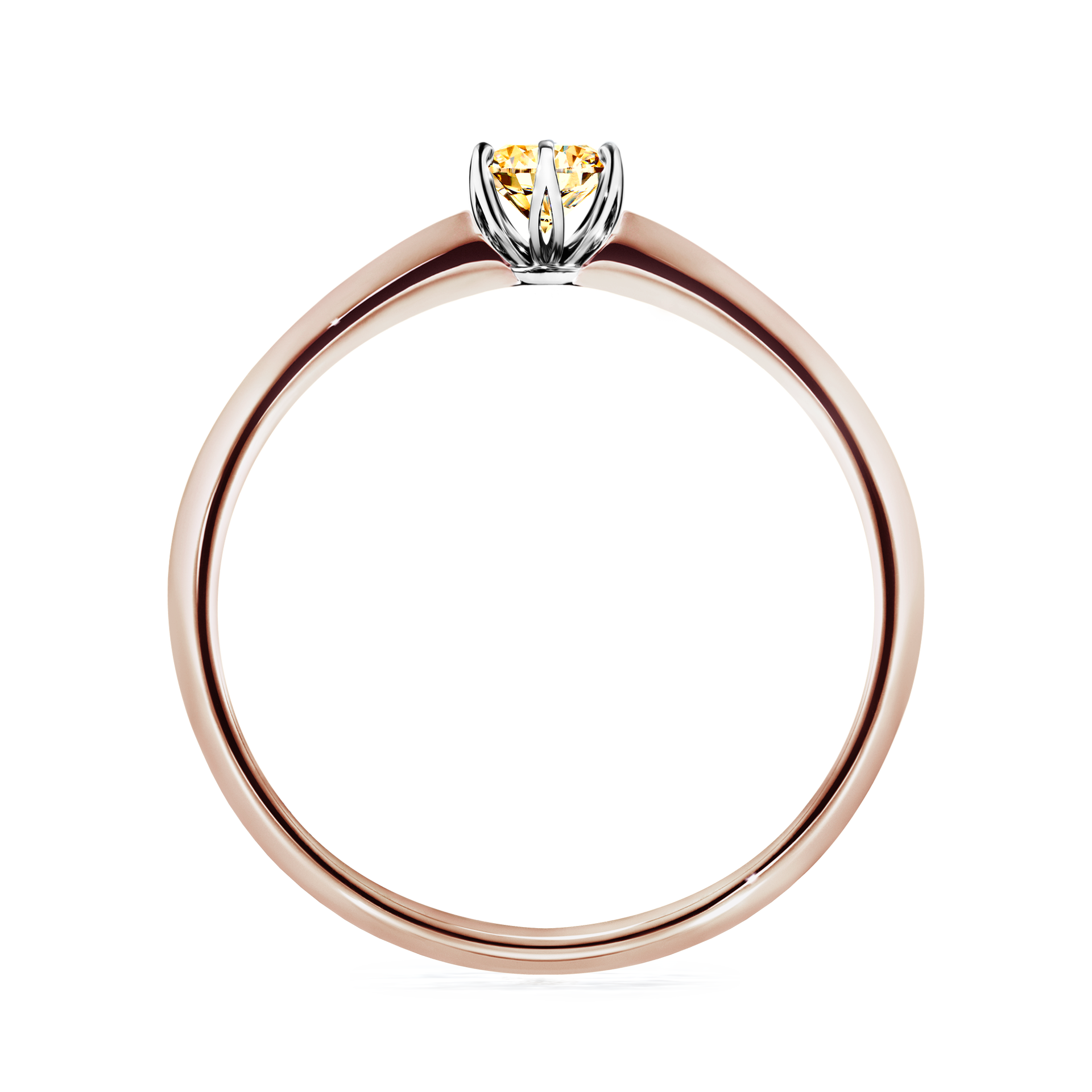 Pierścionek zaręczynowy My Daisy z różowego złota z żółtym diamentem 0,17CT