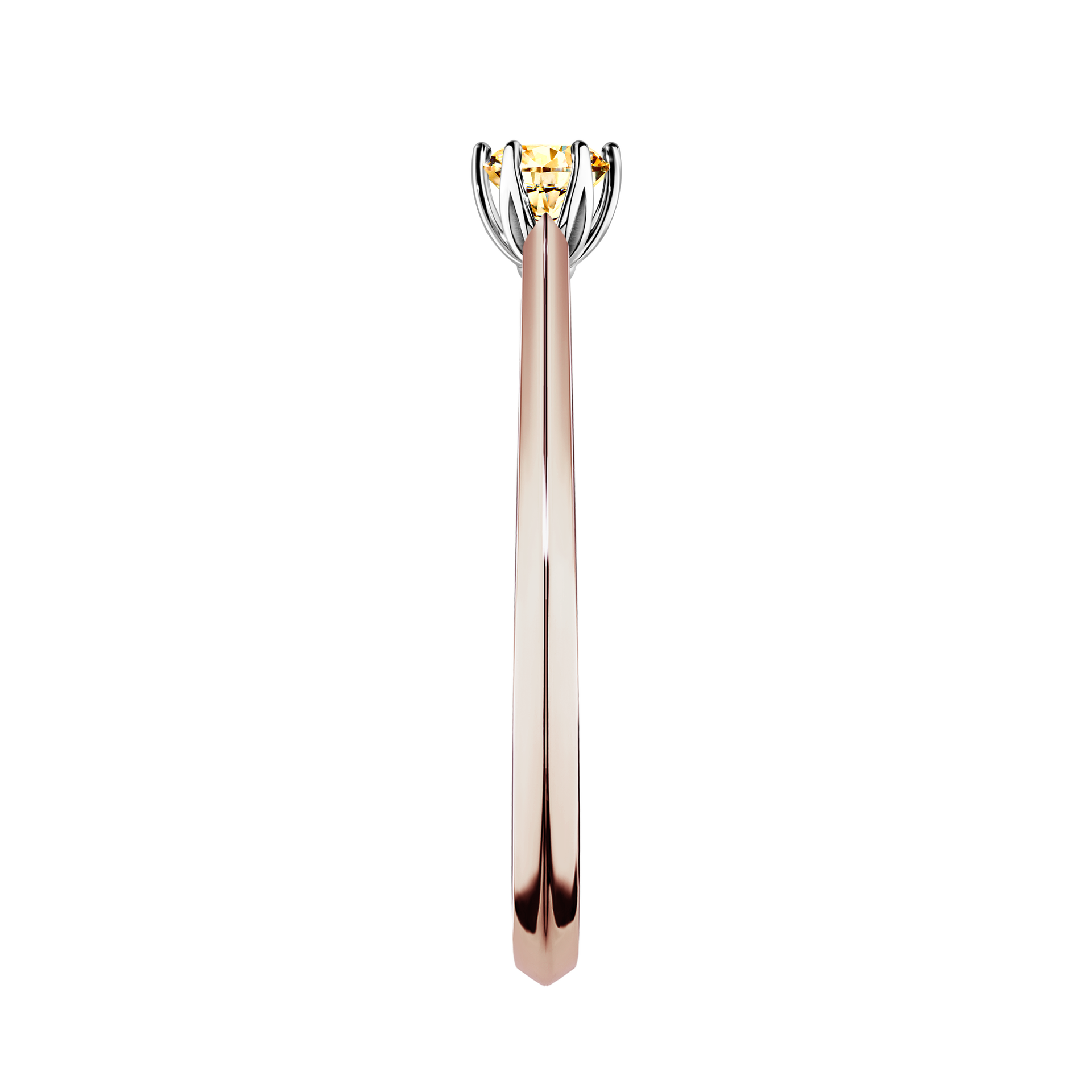 Pierścionek zaręczynowy My Daisy z różowego złota z żółtym diamentem 0,17CT