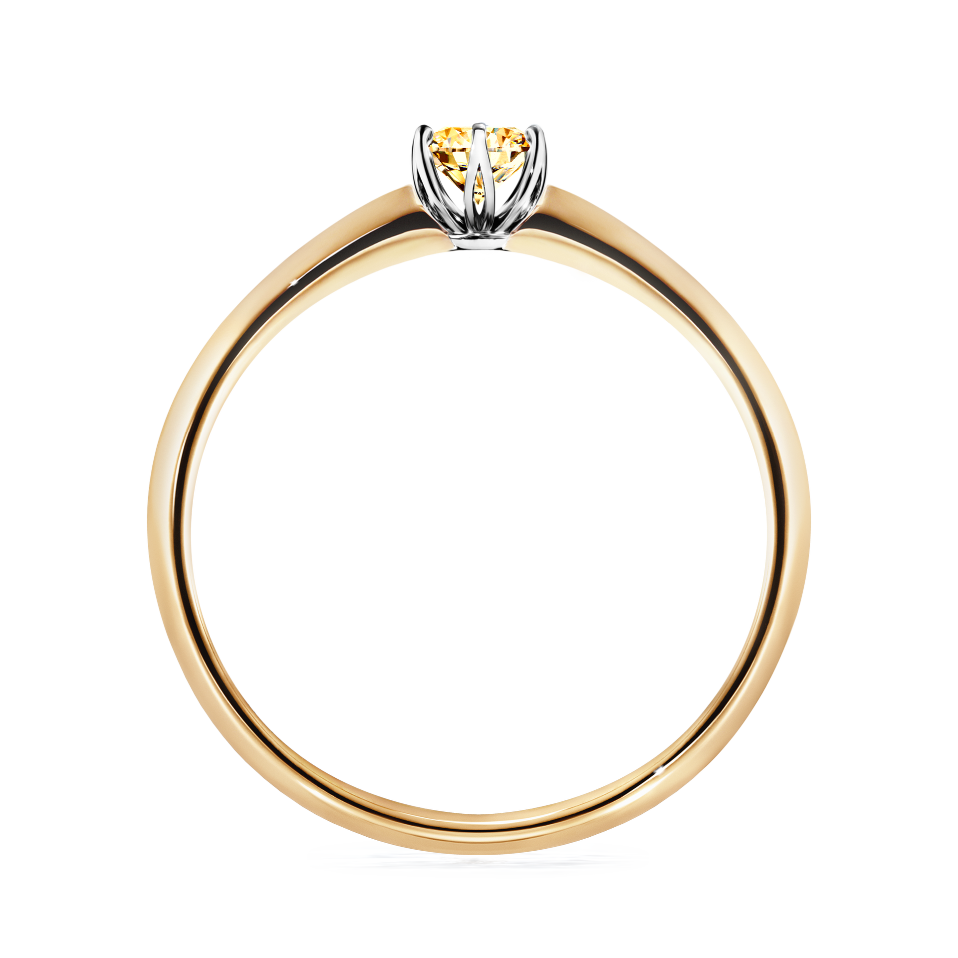 Pierścionek zaręczynowy My Daisy z żółtego złota z żółtym diamentem 0,17CT