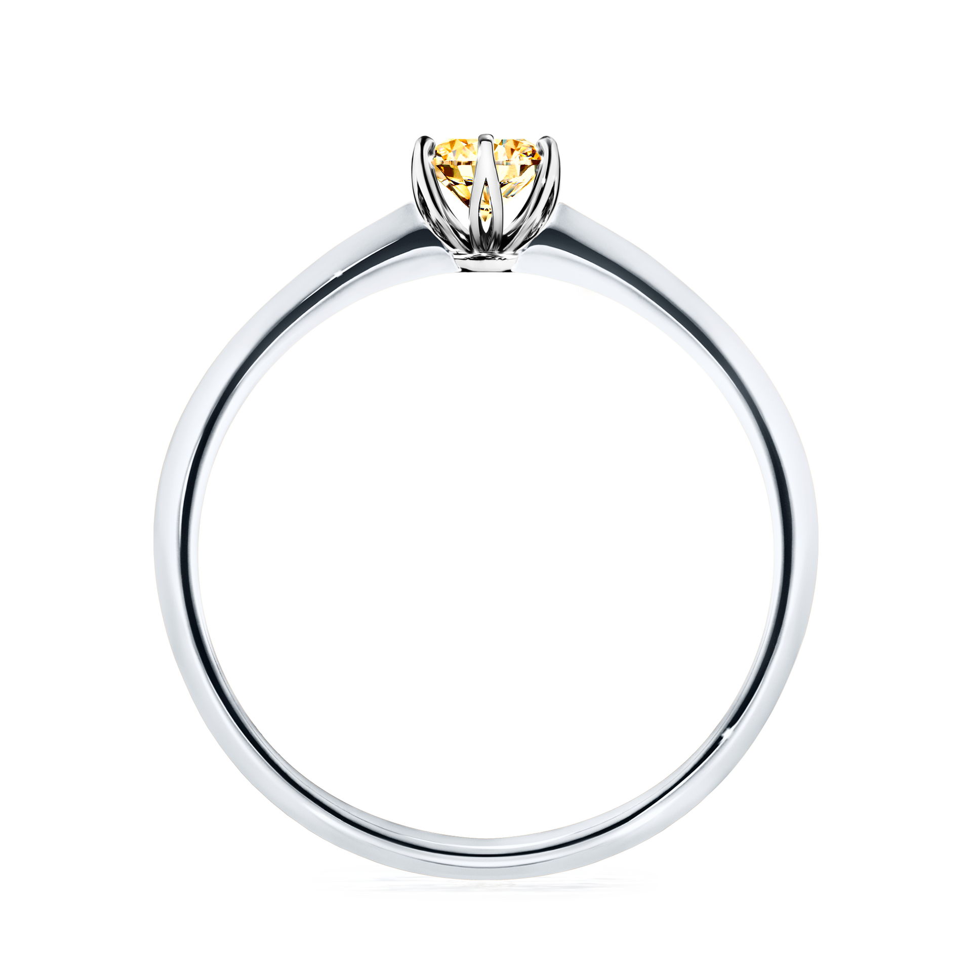 Pierścionek zaręczynowy My Daisy z białego złota z żółtym diamentem 0,25CT