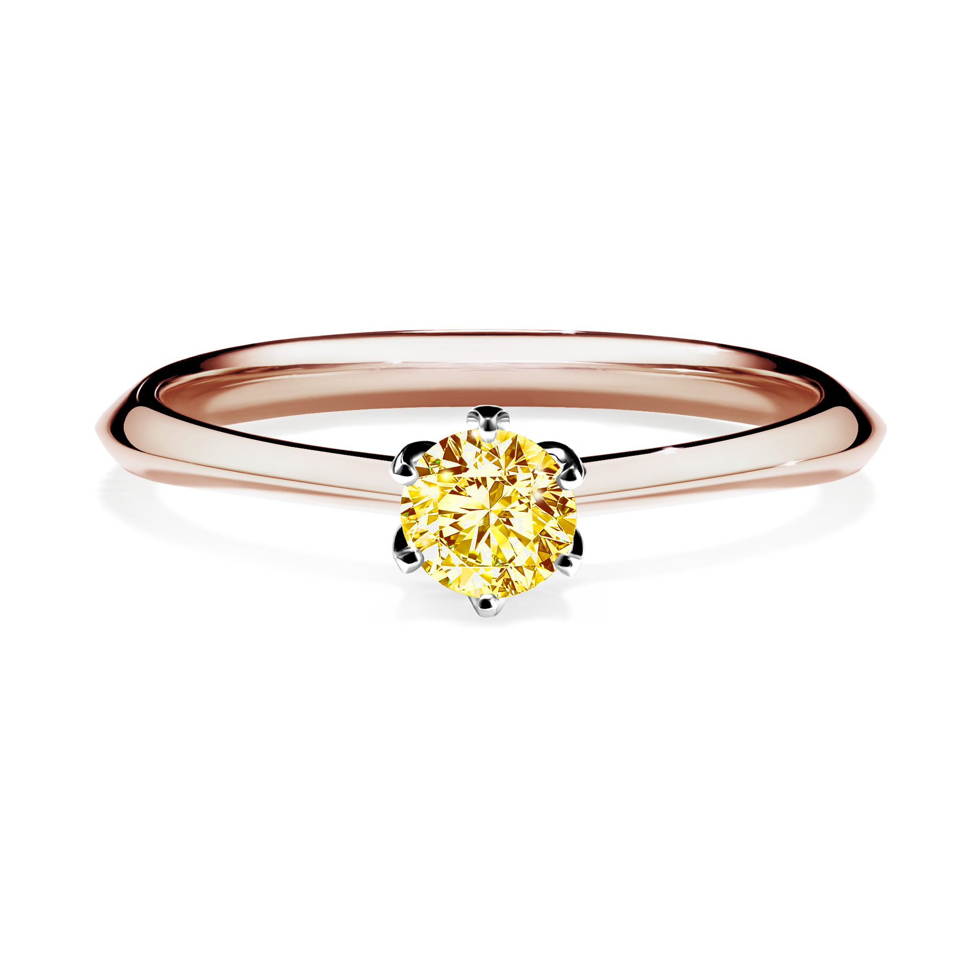 Pierścionek zaręczynowy My Daisy z różowego złota z żółtym diamentem 0,25CT