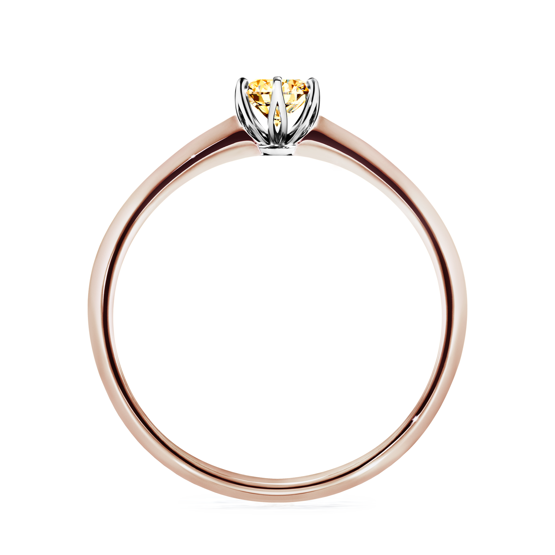 Pierścionek zaręczynowy My Daisy z różowego złota z żółtym diamentem 0,25CT
