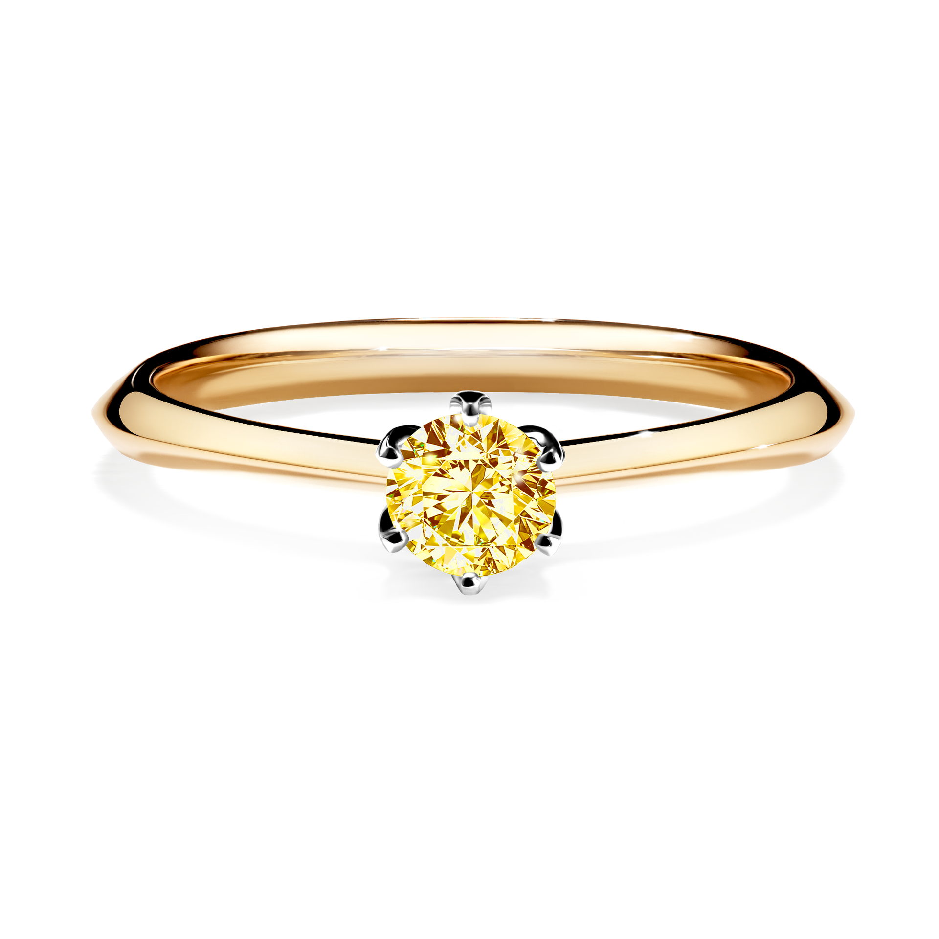 Pierścionek zaręczynowy My Daisy z żółtego złota z żółtym diamentem 0,25CT