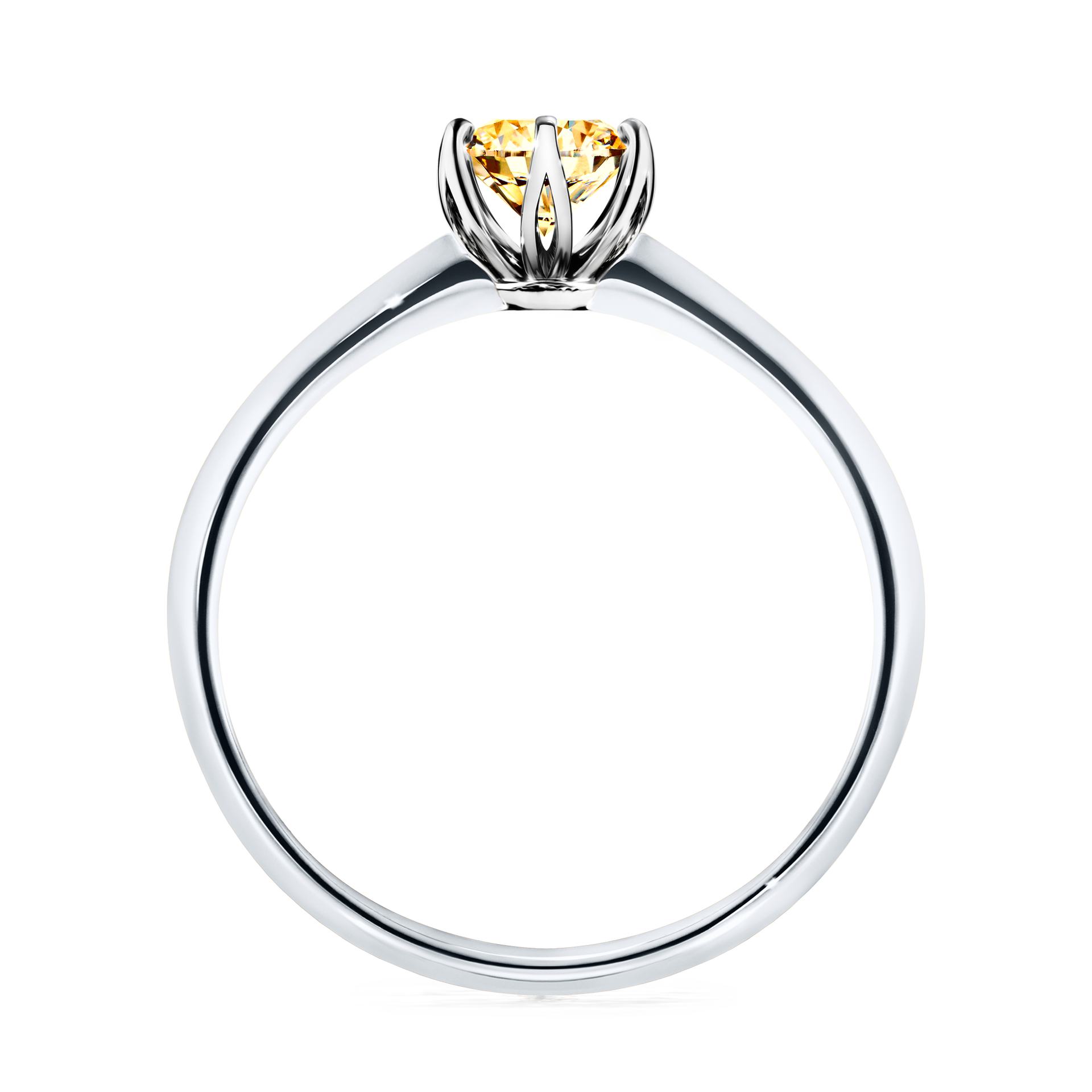 Pierścionek zaręczynowy My Daisy z białego złota z żółtym diamentem 0,50CT