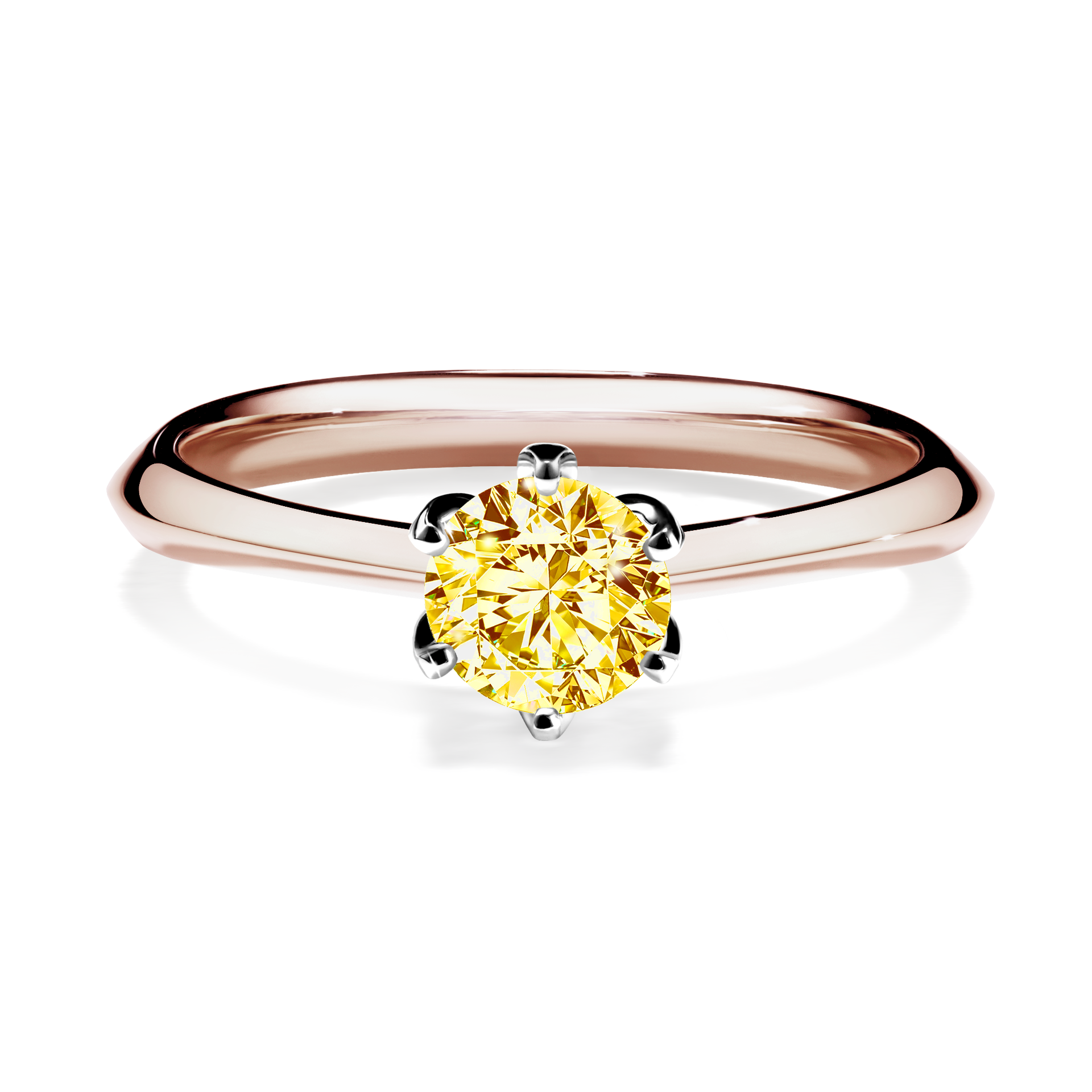 Pierścionek zaręczynowy My Daisy z różowego złota z żółtym diamentem 0,50CT
