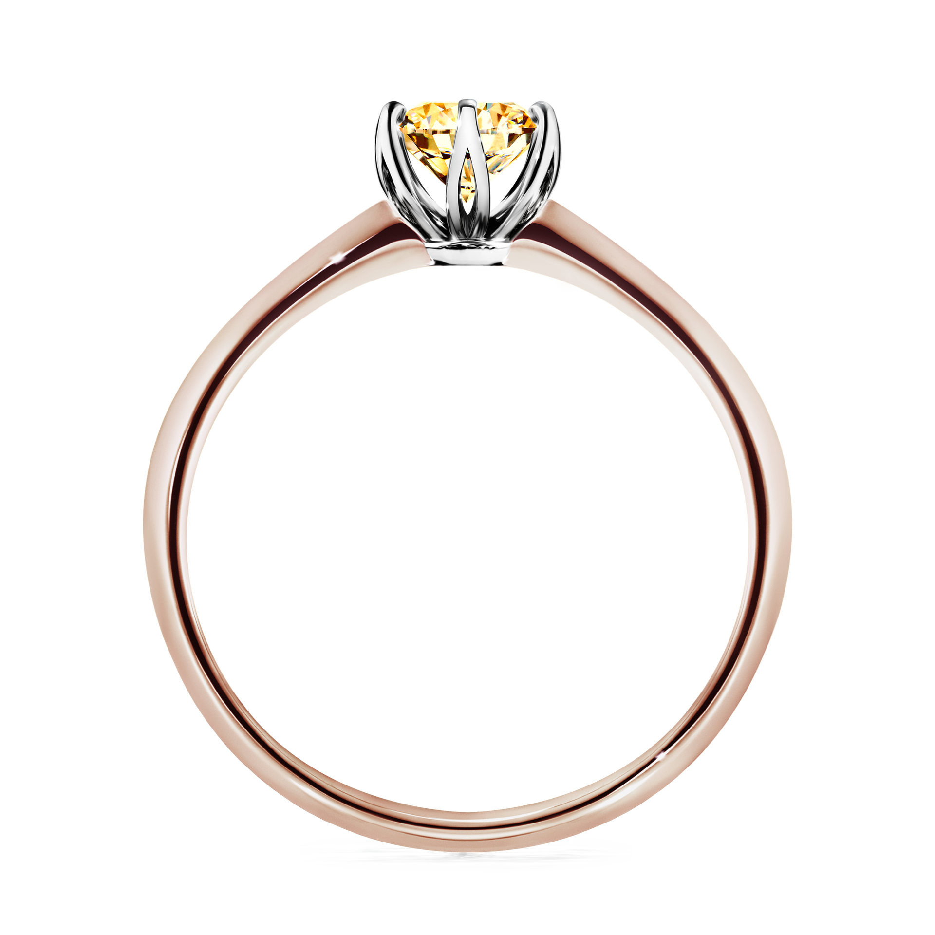 Pierścionek zaręczynowy My Daisy z różowego złota z żółtym diamentem 0,50CT